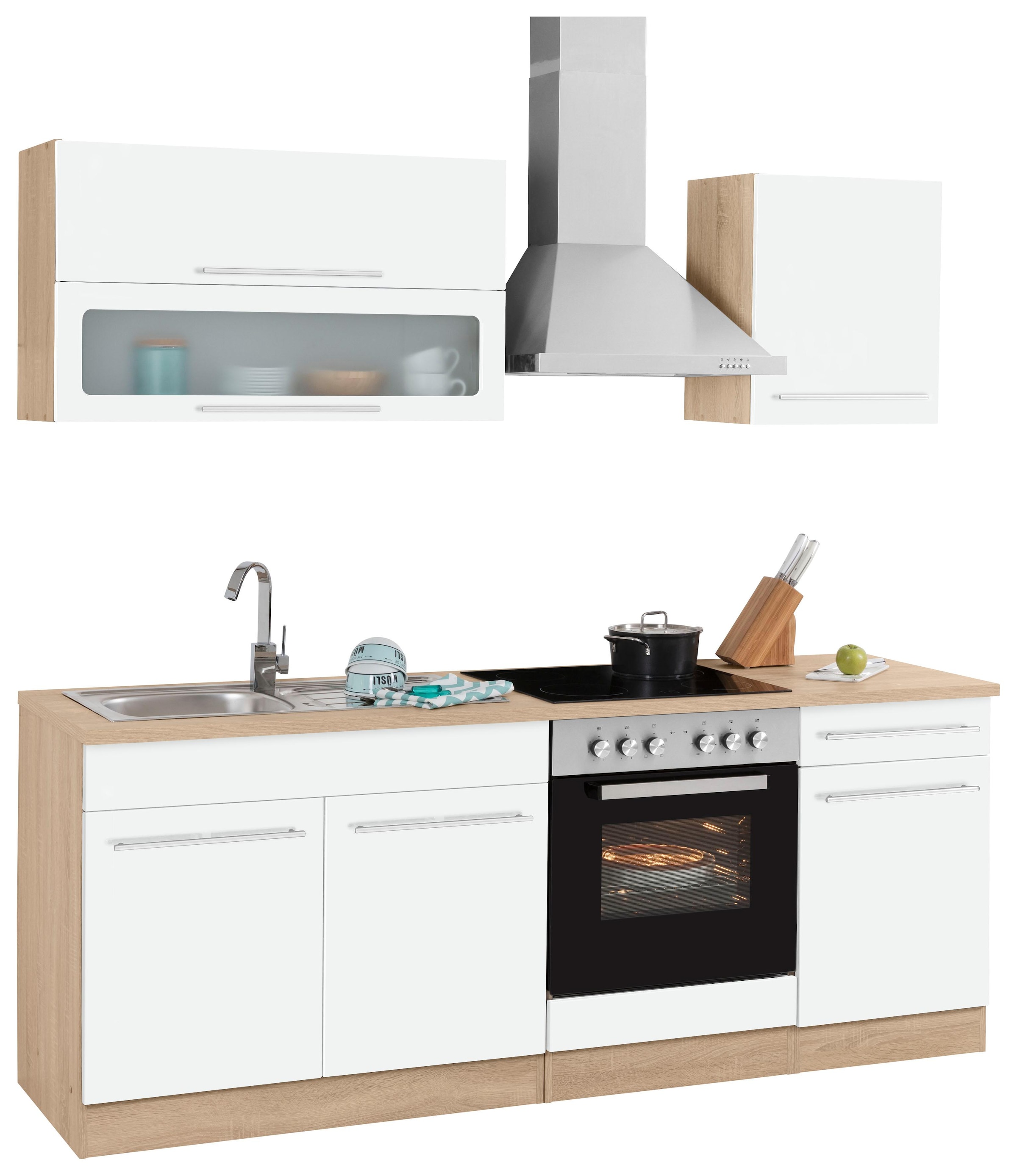 KOCHSTATION Küchenzeile »KS-Eton«, mit E-Geräten, Breite 210 cm
