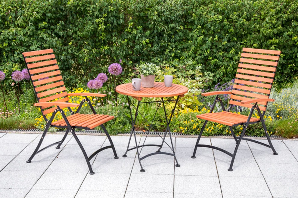 MERXX Garten-Essgruppe »Schloßgarten« Set, 3 Stk. tlg. 2 Sessel, klappbar, günstig online kaufen