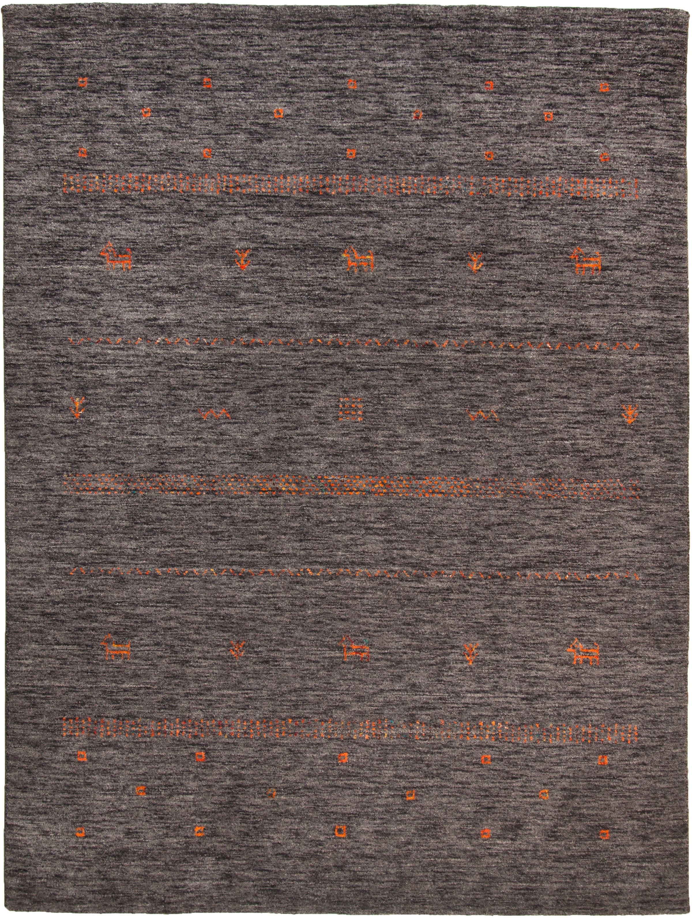 THEKO Wollteppich »Nebraska ZO89615«, rechteckig, 10 mm Höhe, Handweb-Teppich, reine Wolle, Gabbeh-Struktur, handgewebt
