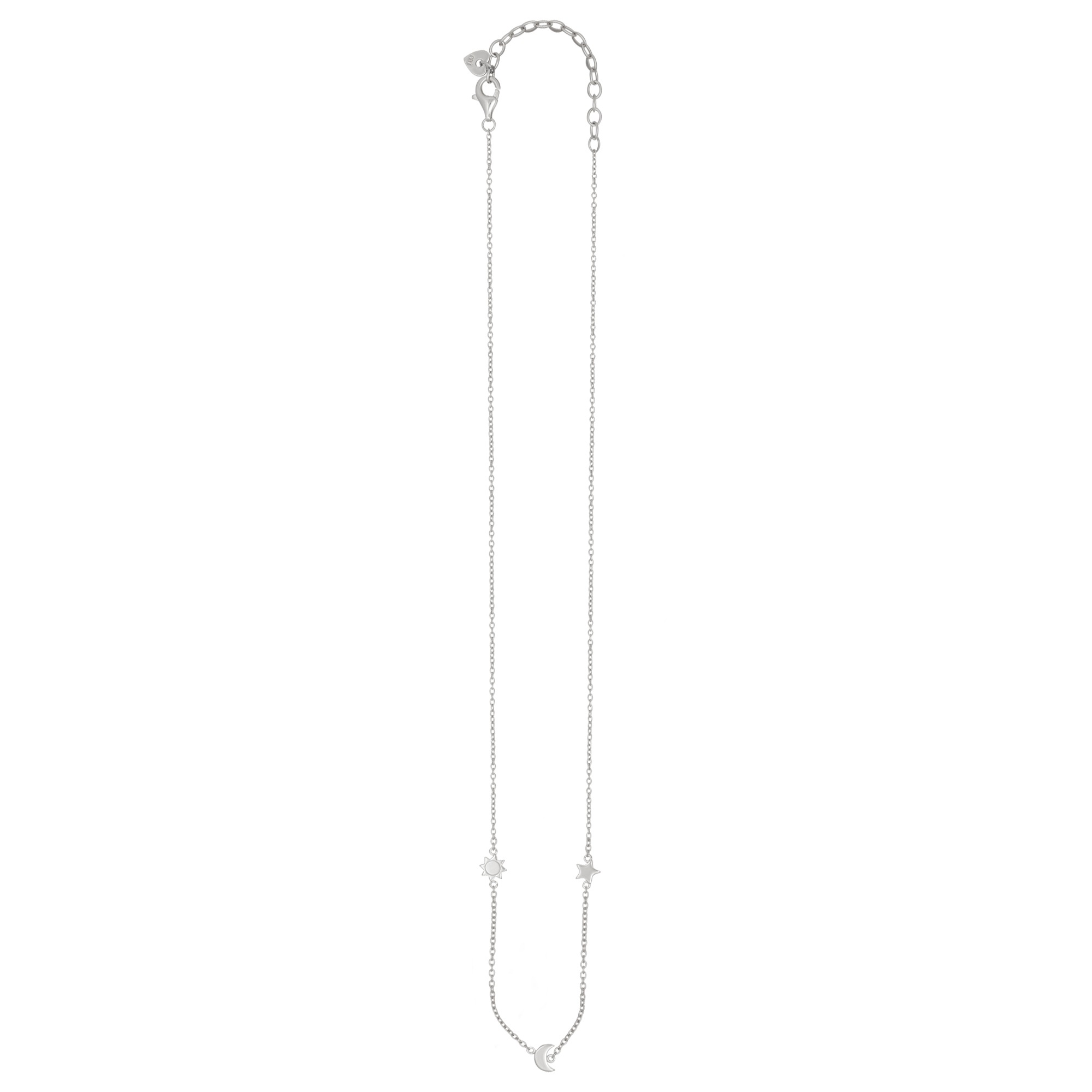 CAÏ Kette mit Anhänger »925 Sterling Silber rhodiniert Sonne - Mond - Stern«