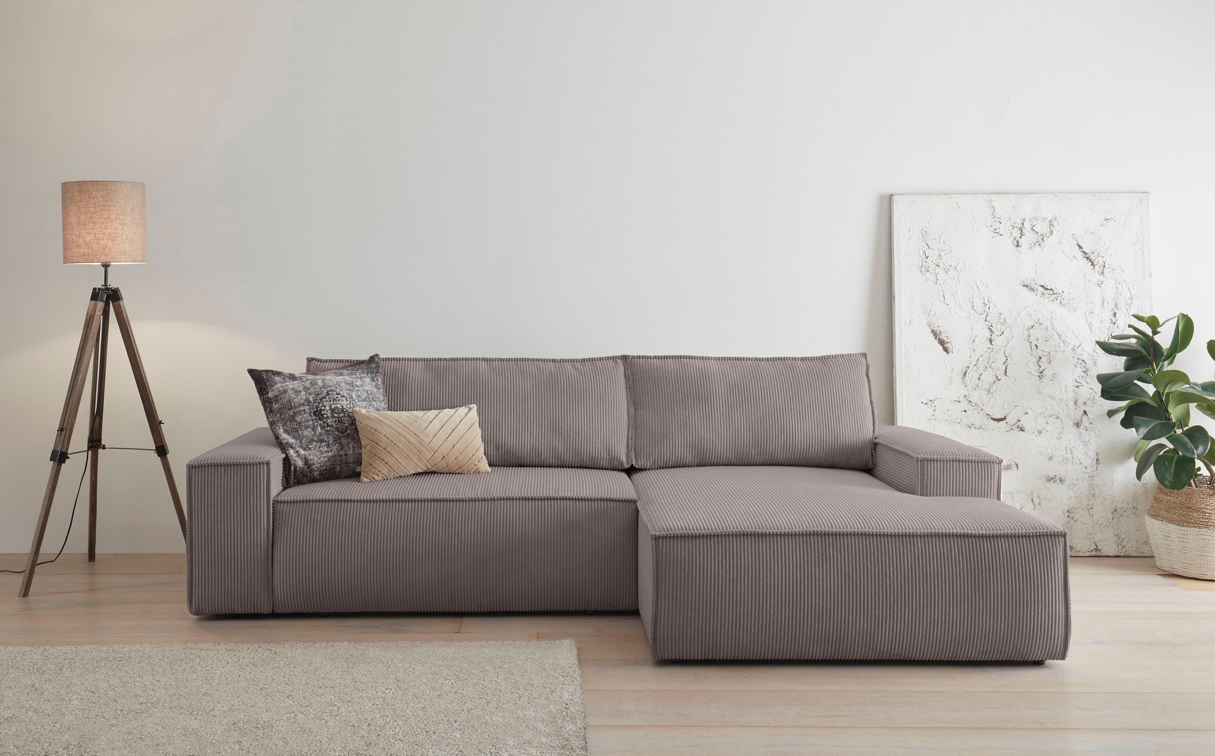 Home affaire Ecksofa »SHERWOOD Schlafsofa 267 cm, L-Form,« Schlaffunktion m günstig online kaufen
