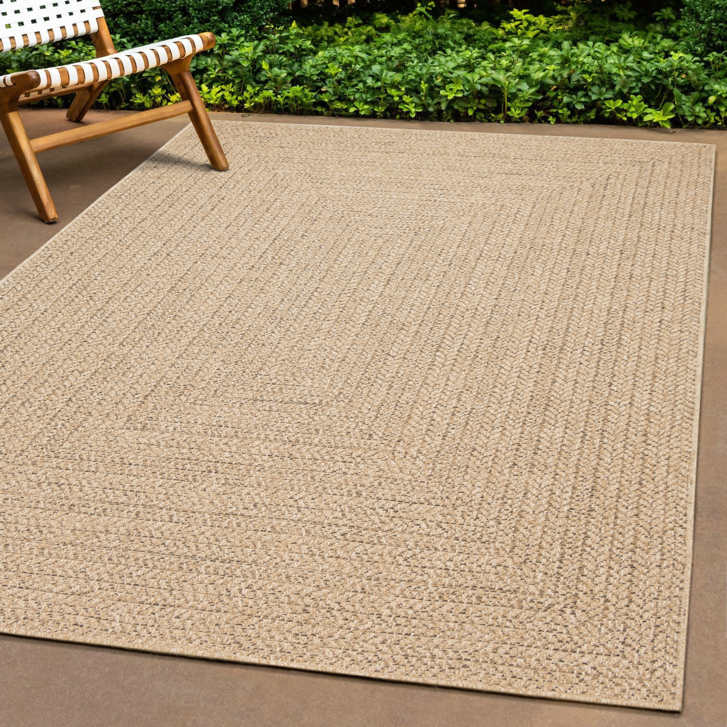 the carpet Teppich »Kansas«, rechteckig, 1 mm Höhe, moderner robuster In und Outdoor Teppich Jute Look