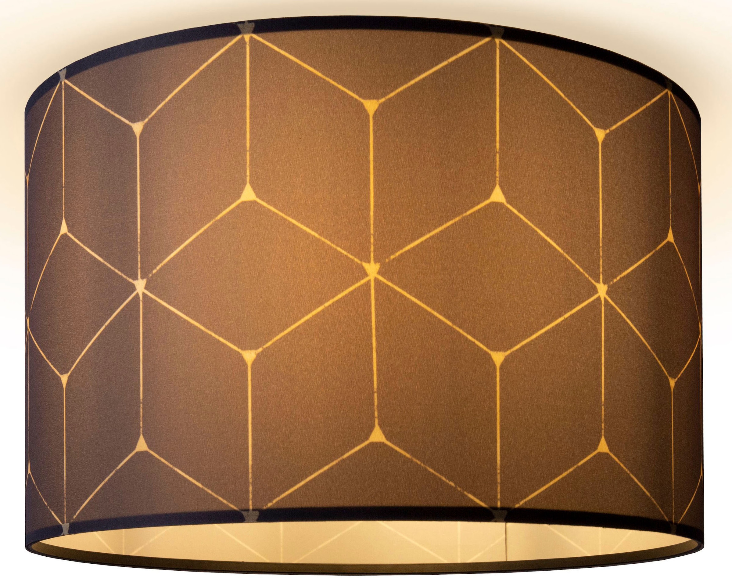 »Hugo Wohnzimmer kaufen Stoff Modern Deckenleuchte Paco auf Cube«, Home Stoffschirm Lampenschirm Raten Deckenleuchte