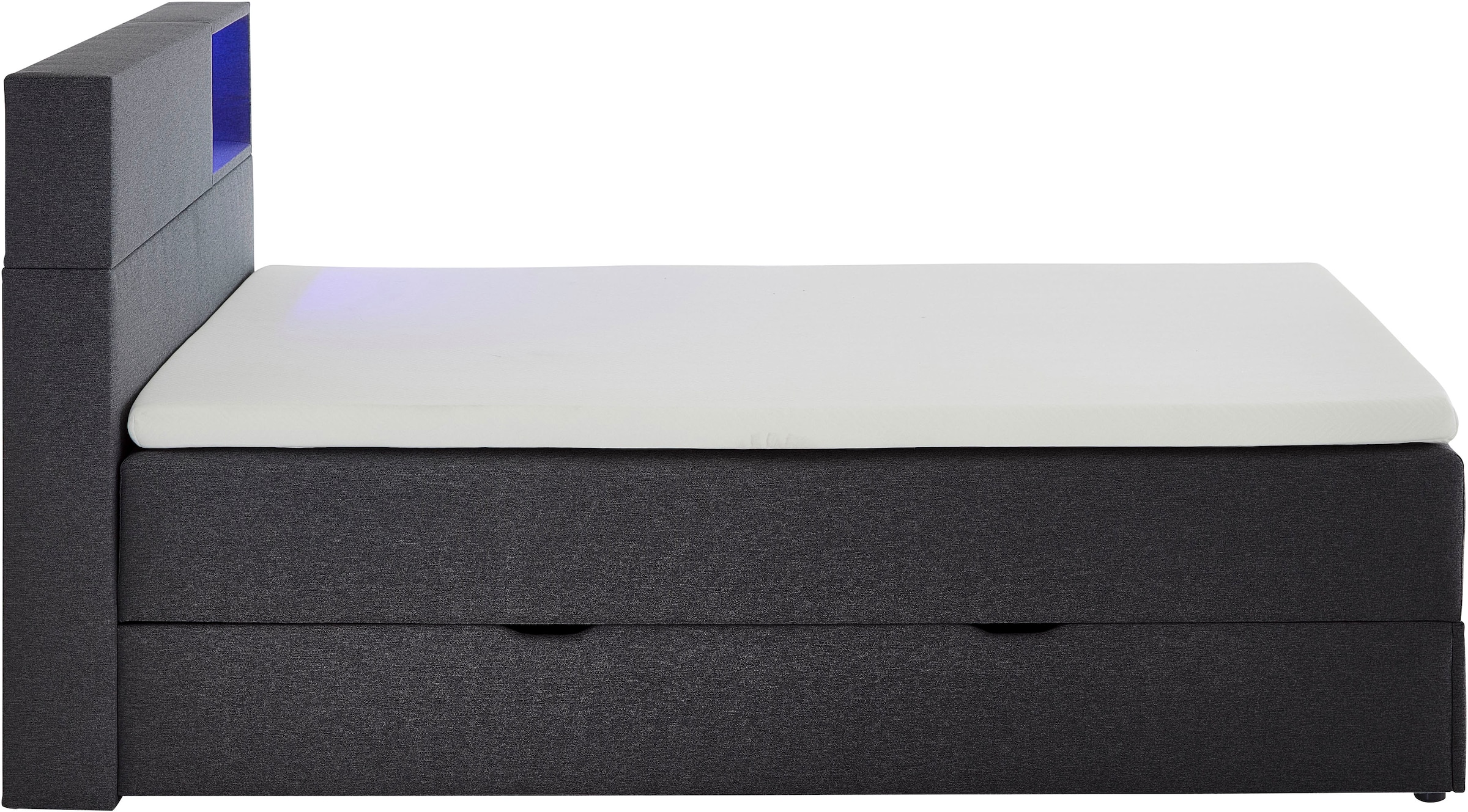 meise.möbel Boxspringbett »Caja mit Bettkasten und Topper«, mit LED ausgestattetes Ablagefach im Kopfteil