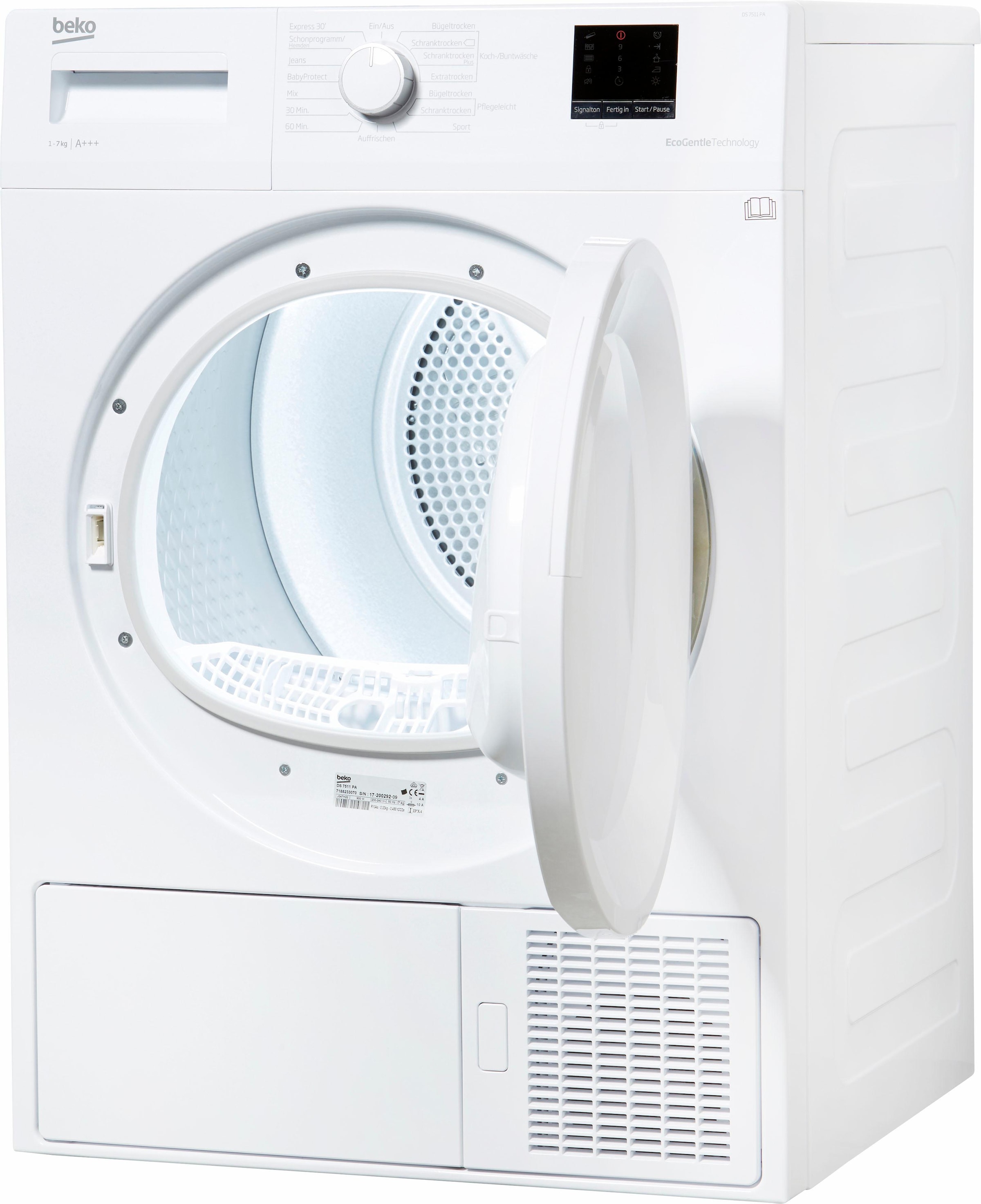 BEKO Wärmepumpentrockner »DS7511PA«, 7 kg, Knitterschutz, Startzeitvorwahl, EcoGentle