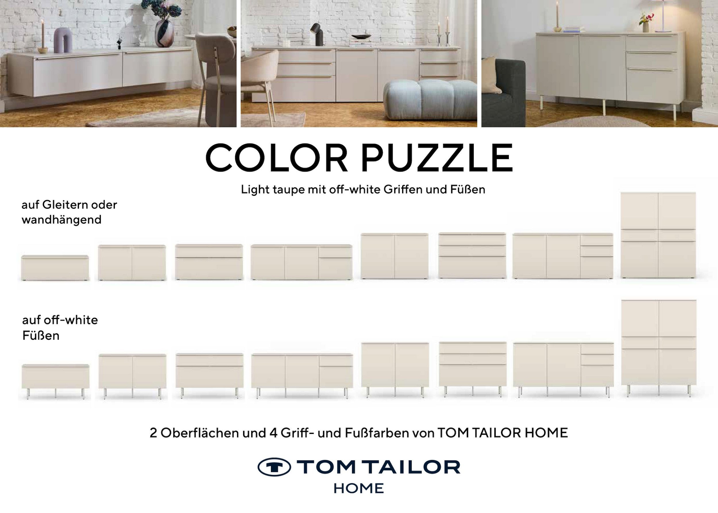 TOM TAILOR HOME Nachtkommode »COLOR PUZZLE - Schublade mit farbigem Griff« Nachttisch mit Schublade, Softclose