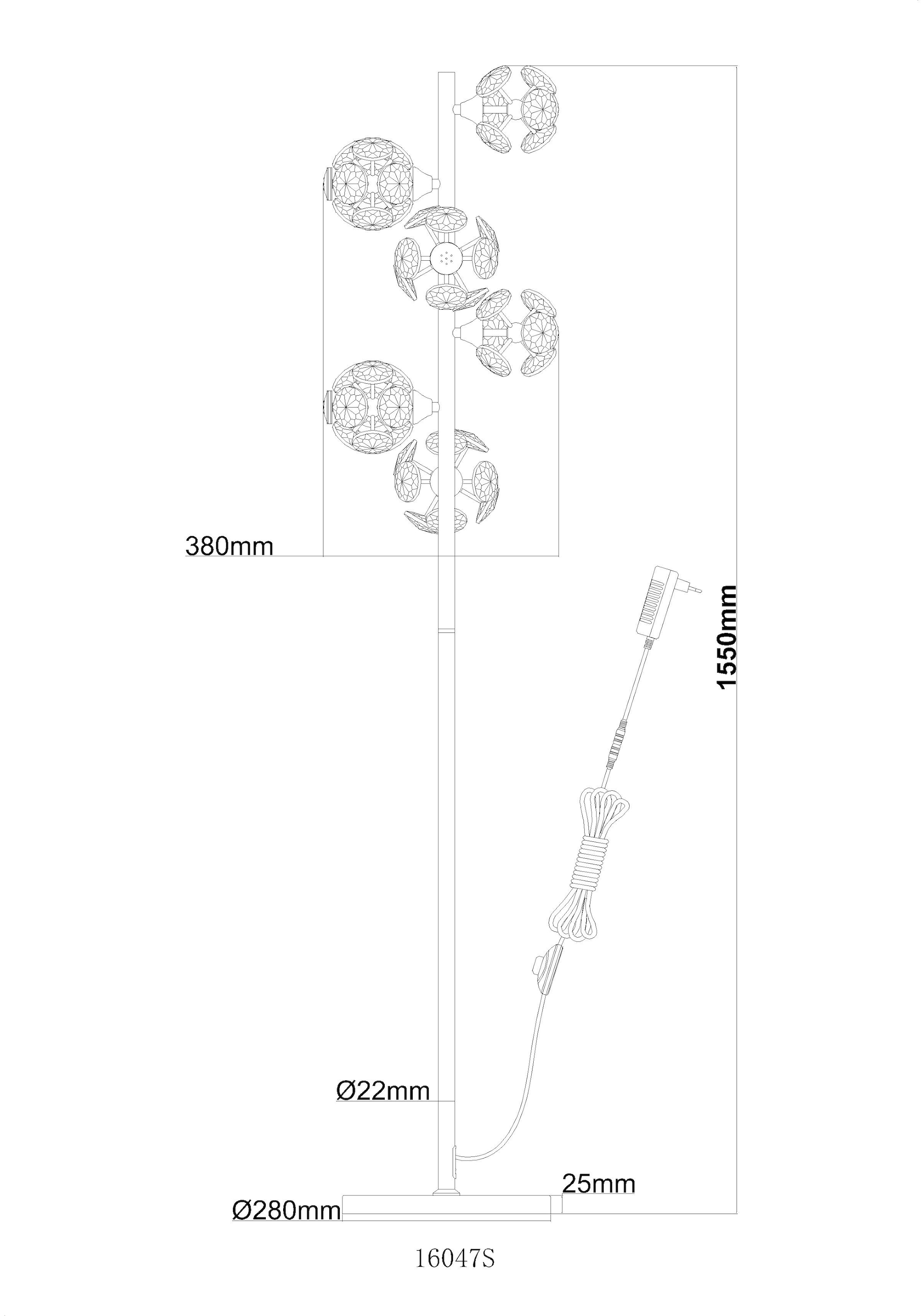 GLOBO LIGHTING Stehlampe »VIRINA« LED-Modul 1 Stk. Warmweiß Stehlampe Wohnzimmer Schlafzimmer Flur Design-Leuchte