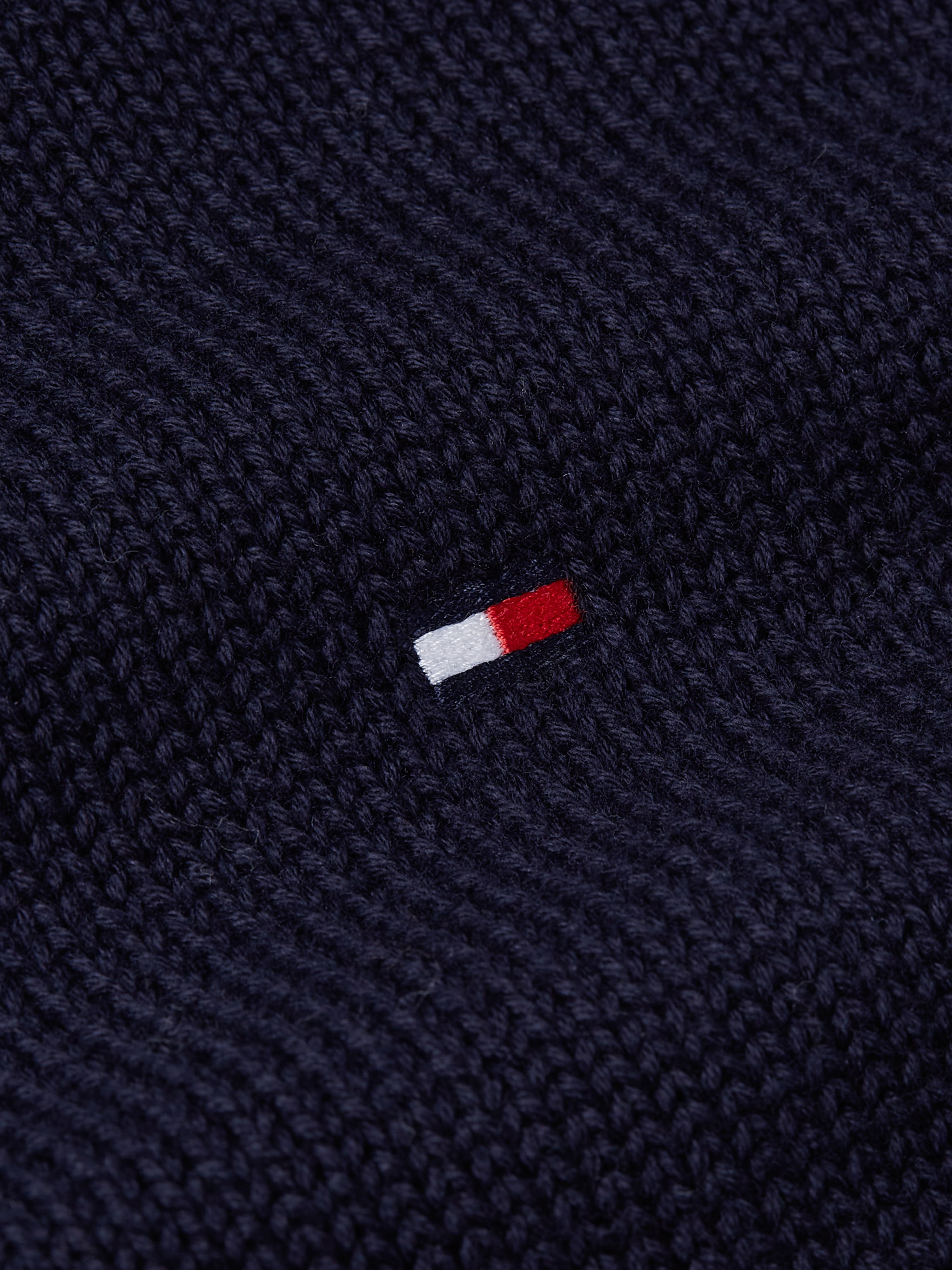 Tommy Hilfiger Strickpullover »CHUNKY COTTON C NECK«, mit Logosrickerei
