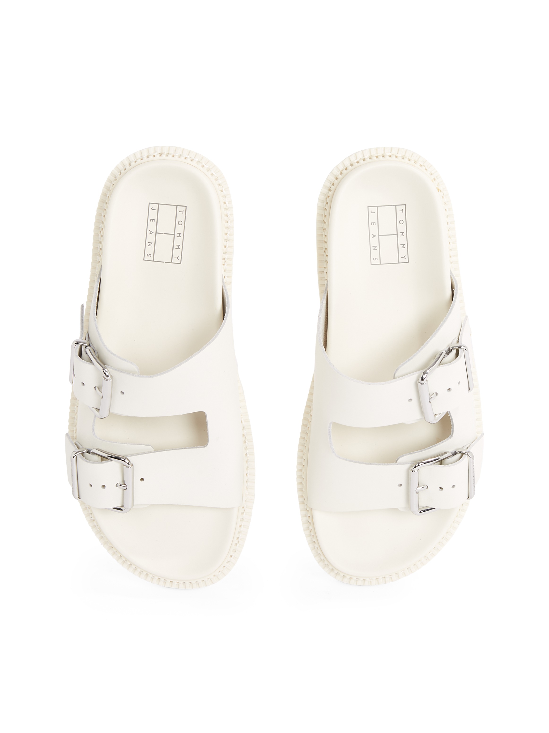 Tommy Jeans Pantolette »TJW DOUBLE STRAP SANDAL«, Plateau, Sommerschuh, Schlüpfschuh mit zwei verstellbaren Schnallen