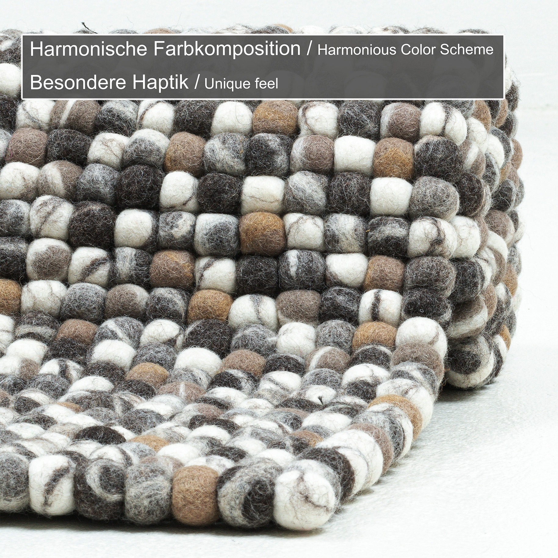 THEKO Wollteppich »Felty 2.2, handgefertigt« rechteckig 22 mm Höhe Filzkugel-Teppich, reine Wolle, auch in rund & als Läufer