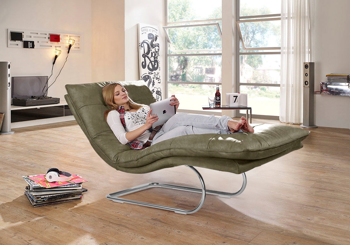 W.SCHILLIG Relaxliege »daily dreams«, in Waffelkissen-Optik, wahlweise mit Motor, Freischwingergestell