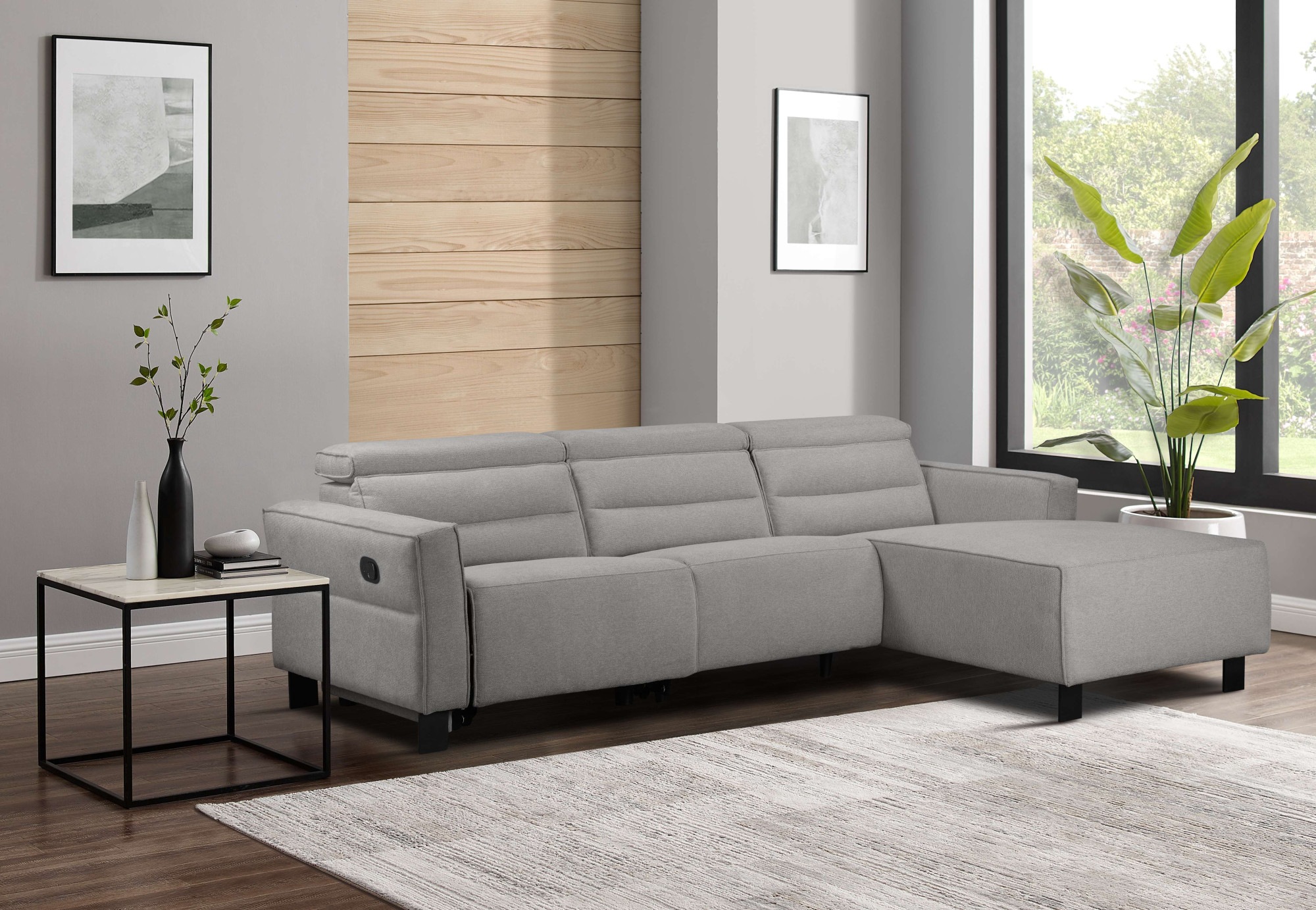 Places of Style Ecksofa »Carpari, L-Form, 263 cm, manuelle o. elektrische Relaxfunktion,«, USB A/C und Kopfteilverstellg