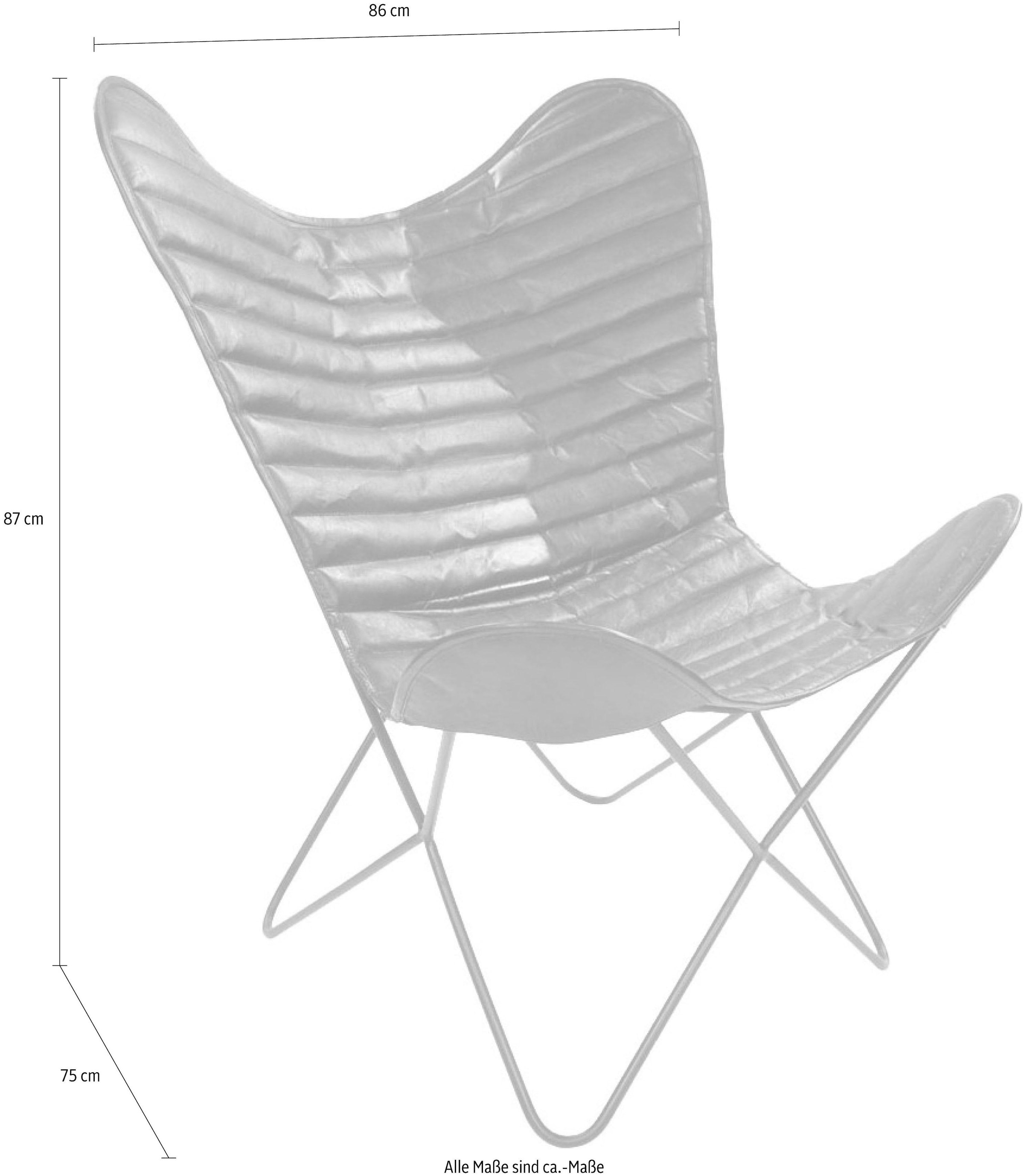 Kayoom 4-Fußstuhl »Schmetterling Stuhl Santiago, Schmetterlingsstuhl aus Leder«, 1 St., pflegeleicht, hochwertig, hochwertig verarbeitet, hoher Sitzkomfort