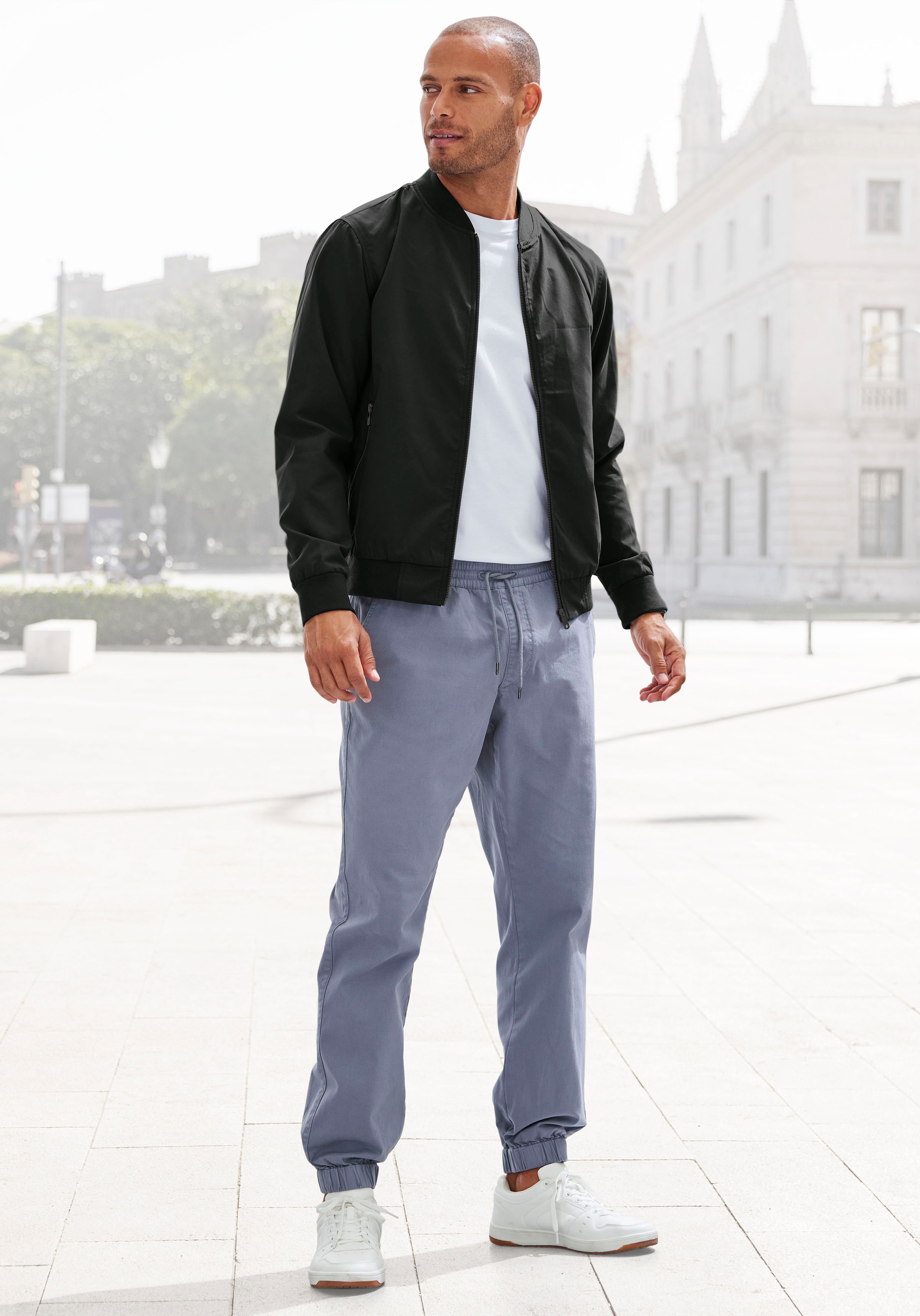 John Devin Bomberjacke »/ Blouson mit Rippkragen« , Pilotenjacke / Übergangsjacke mit Innentasche, regular fit