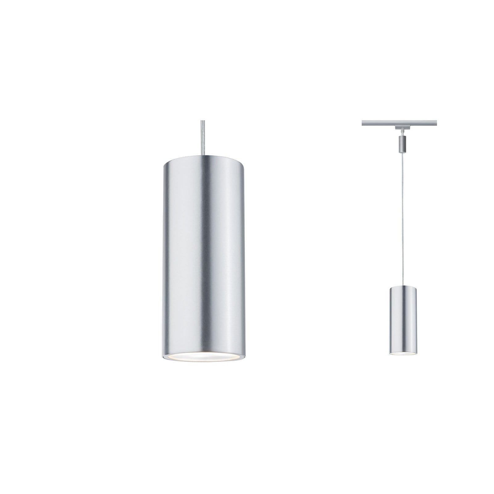 Paulmann Schienensystem-Leuchten »URail Pendel Barrel 370lm 6W 2700K 230V Chrom matt, Alu eloxiert 230V«, (1 tlg.)