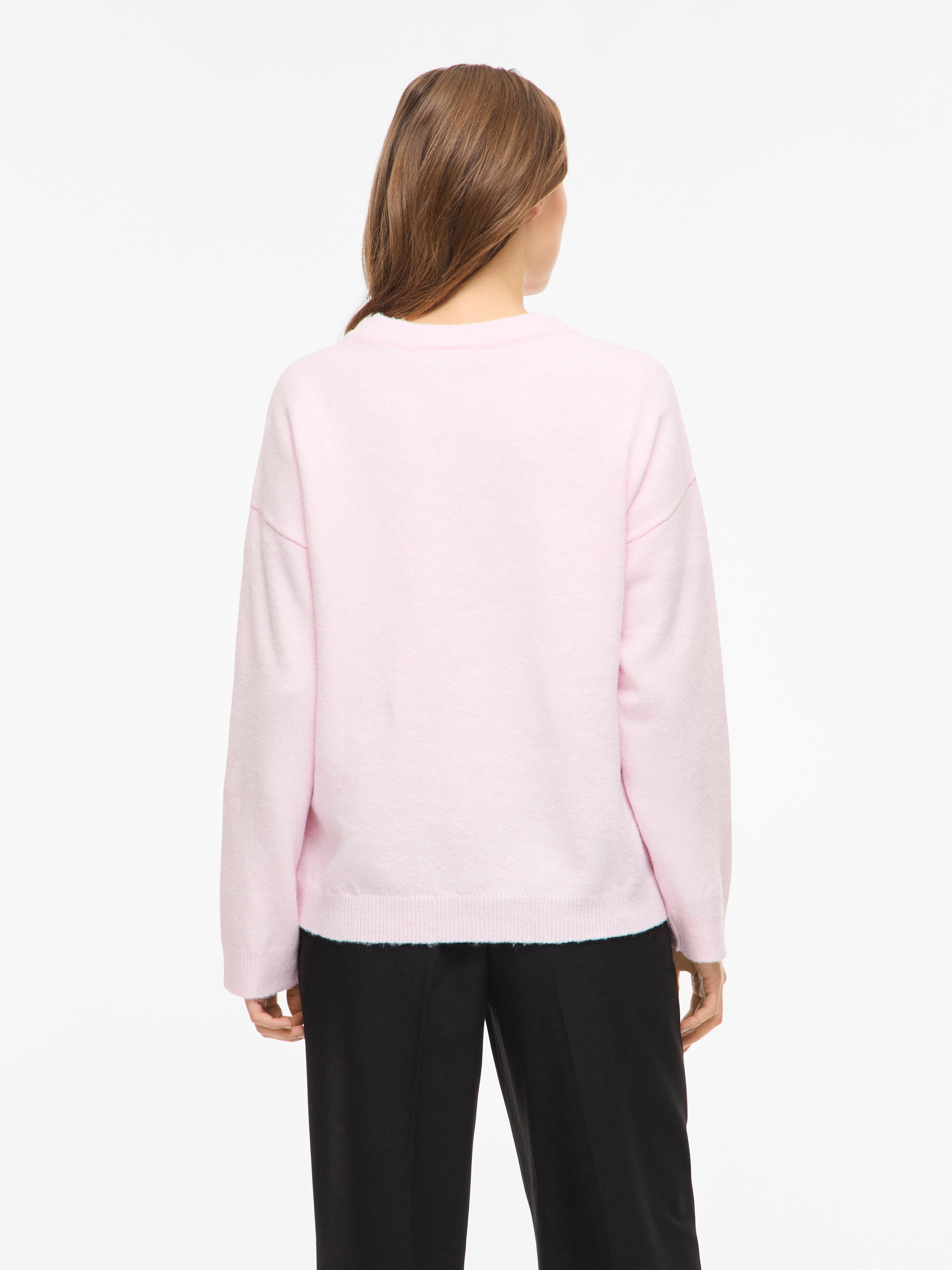 Vila Strickpullover »VILIGA L/S O-NECK KNIT TOP - NOOS« Materialmix, relaxed fit