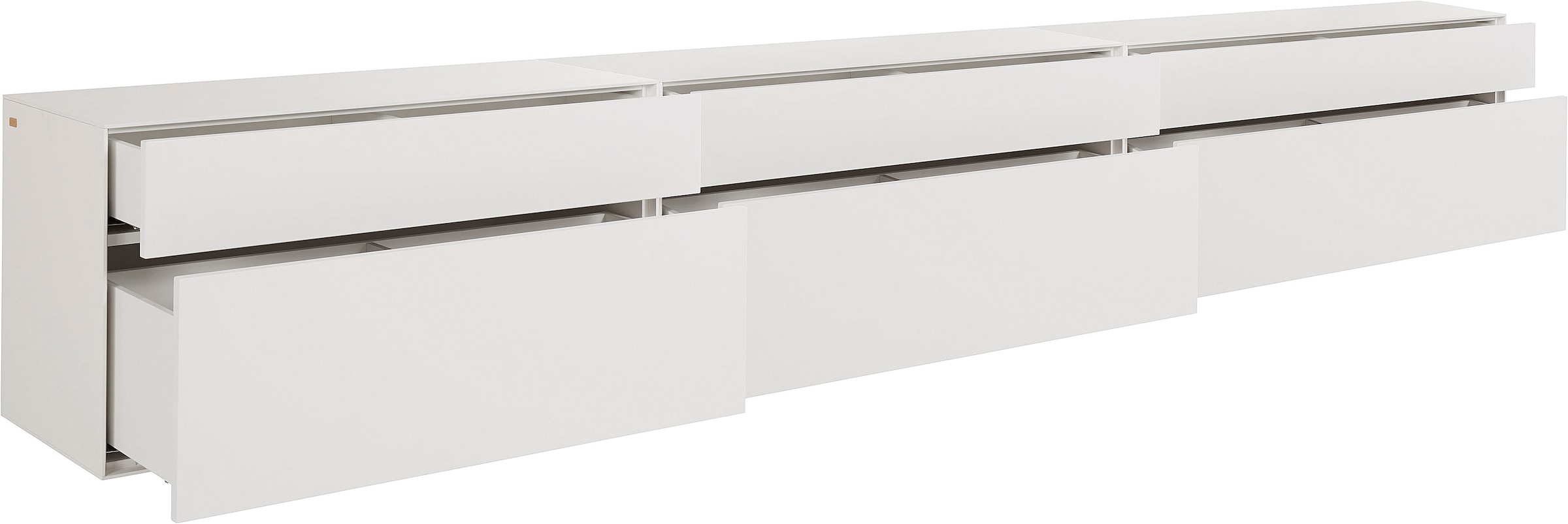 LeGer Home by Lena Gercke Lowboard »Essentials«, (3 St.), Breite: 336cm, MDF lackiert, Push-to-open-Funktion
