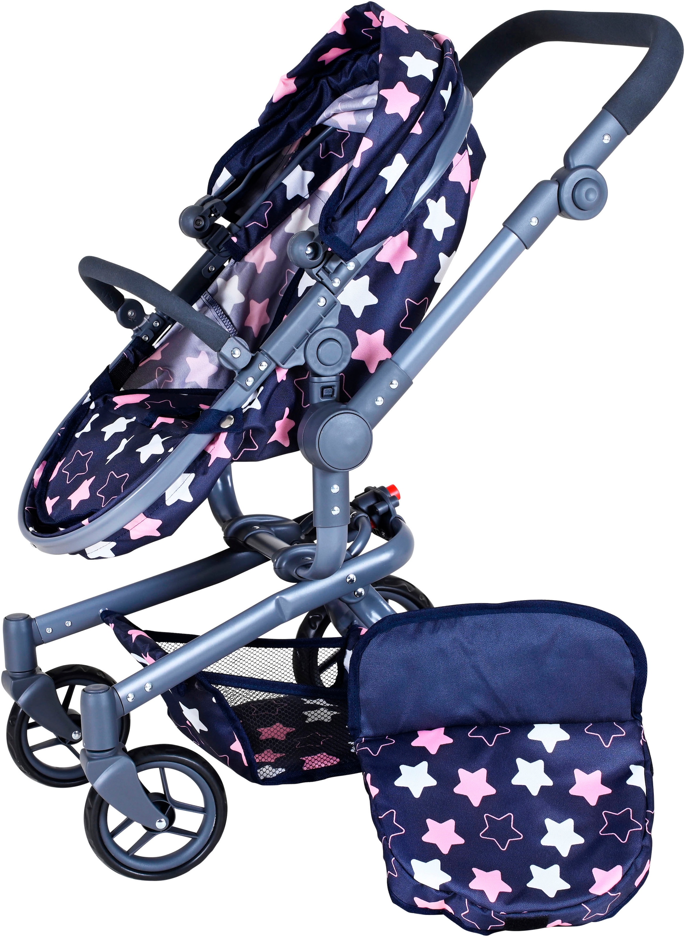 Knorrtoys® Kombi-Puppenwagen »Boonk - star blue pink«