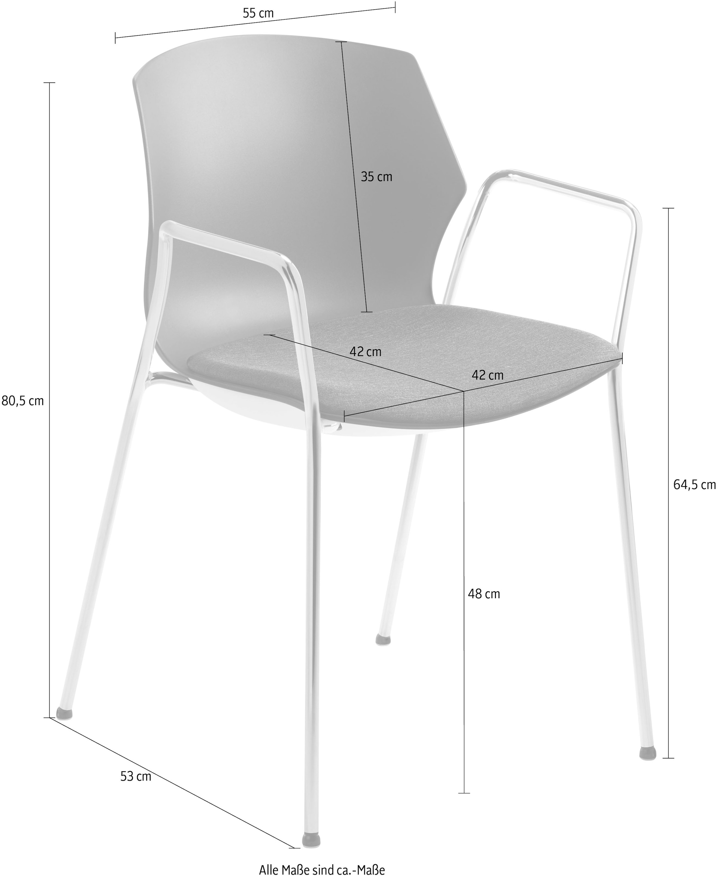 Mayer Sitzmöbel Stapelstuhl »Stapelstuhl myPRIMO« (Packung) Polyester stape günstig online kaufen