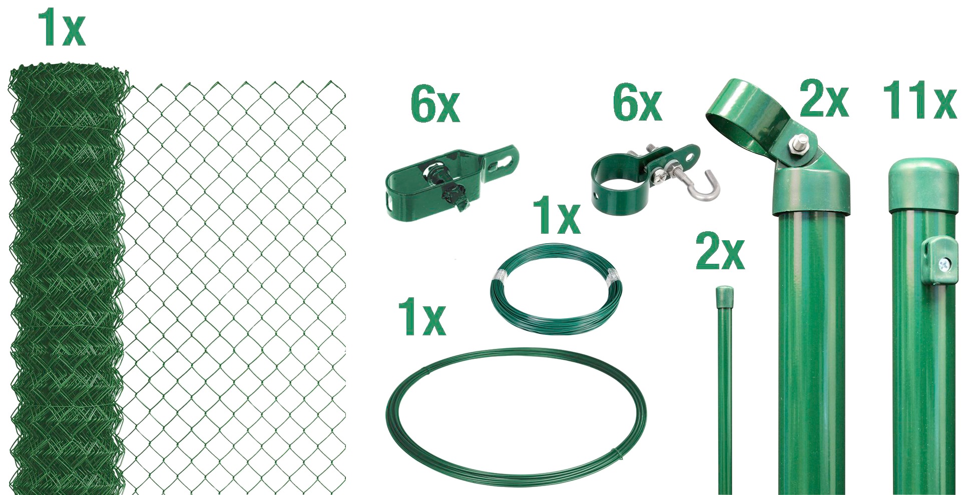 Alberts Maschendrahtzaun, (Set), 150 cm hoch, 25 m, grün beschichtet, zum Einbetonieren kaufen