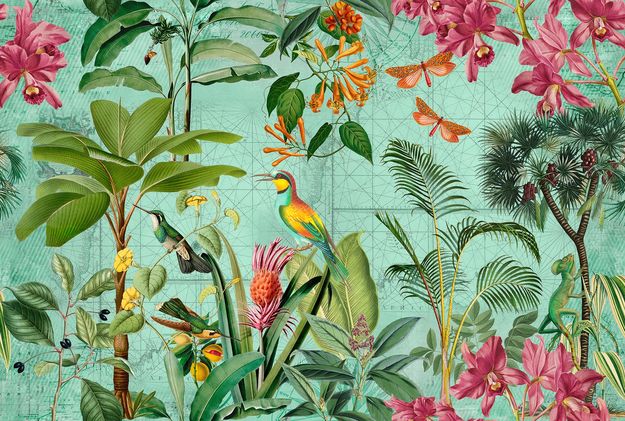 living walls Fototapete »ARTist Tropical Paradise« Vlies, Wand, Schräge günstig online kaufen