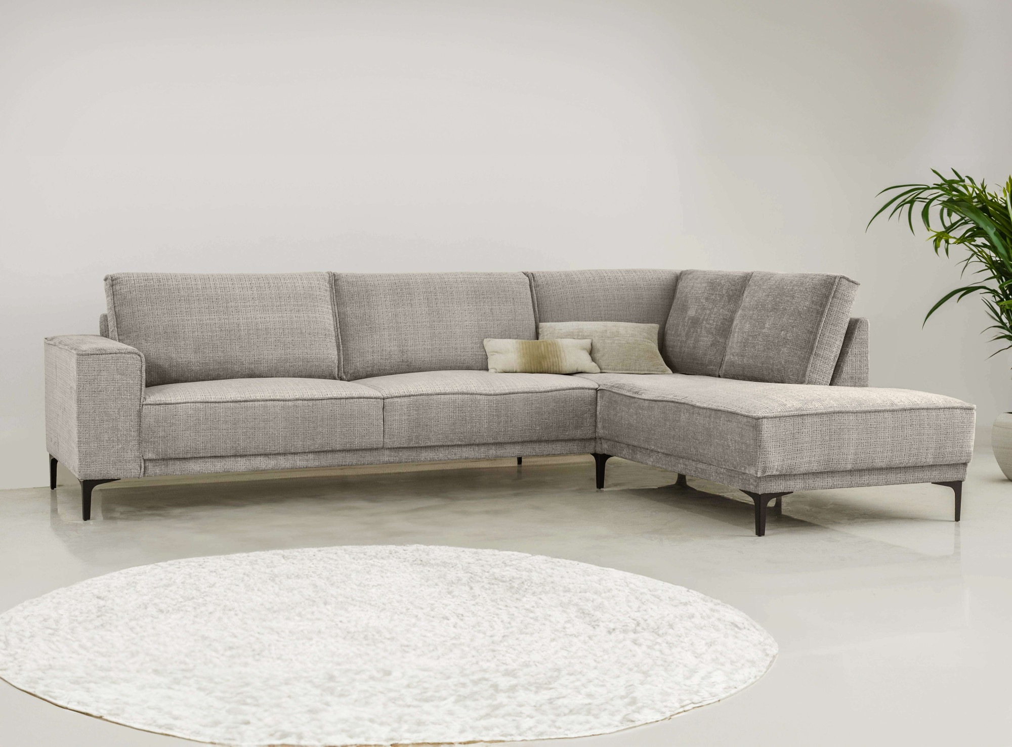 Places of Style Ecksofa »Polsterecke Oland, Struktur, Flachgewebe, Luxus-Mi günstig online kaufen