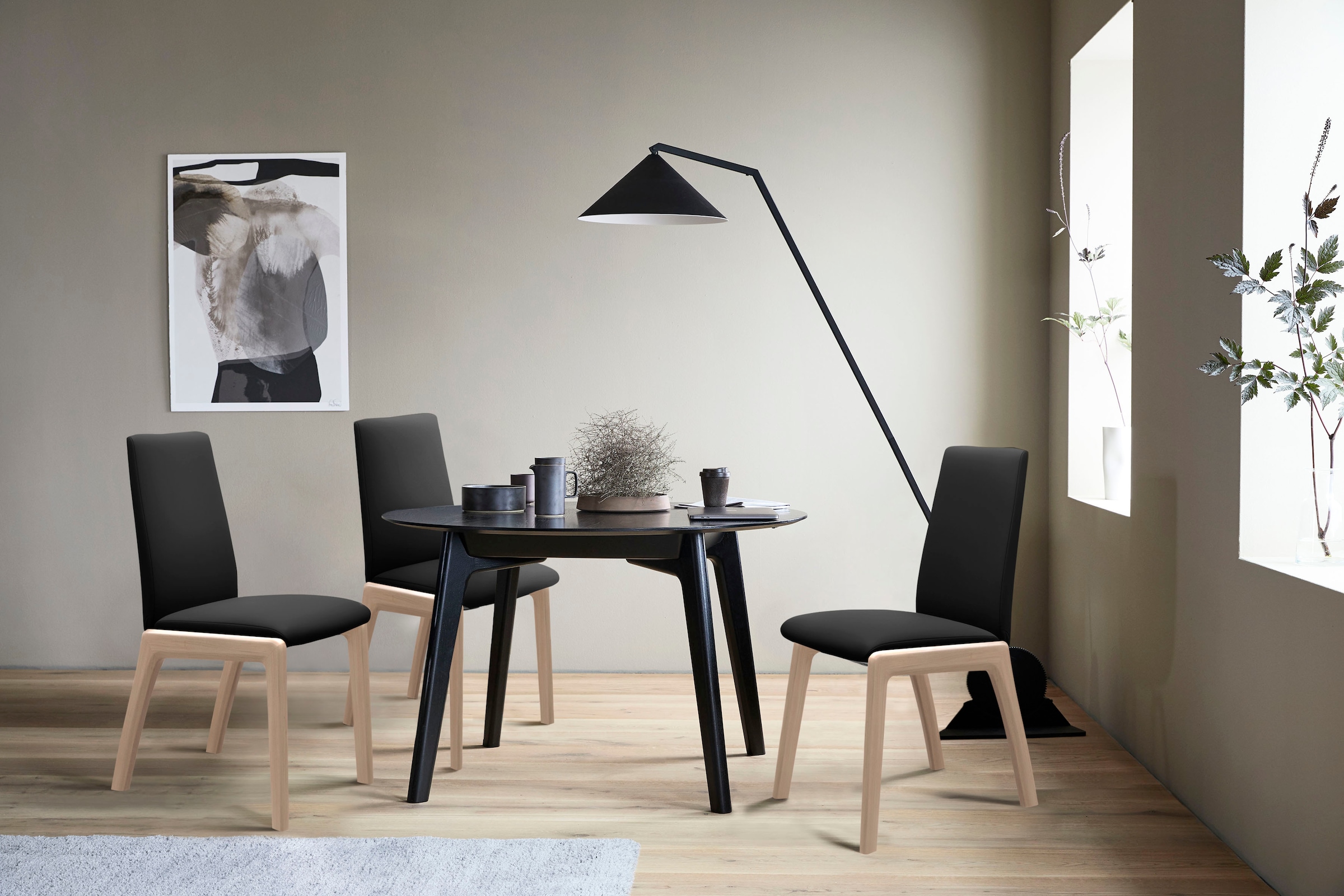 Stressless® Polsterstuhl »Laurel«, Leder BATICK, Low Back, Größe L, mit abgerundeten Beinen in Eiche gekalkt