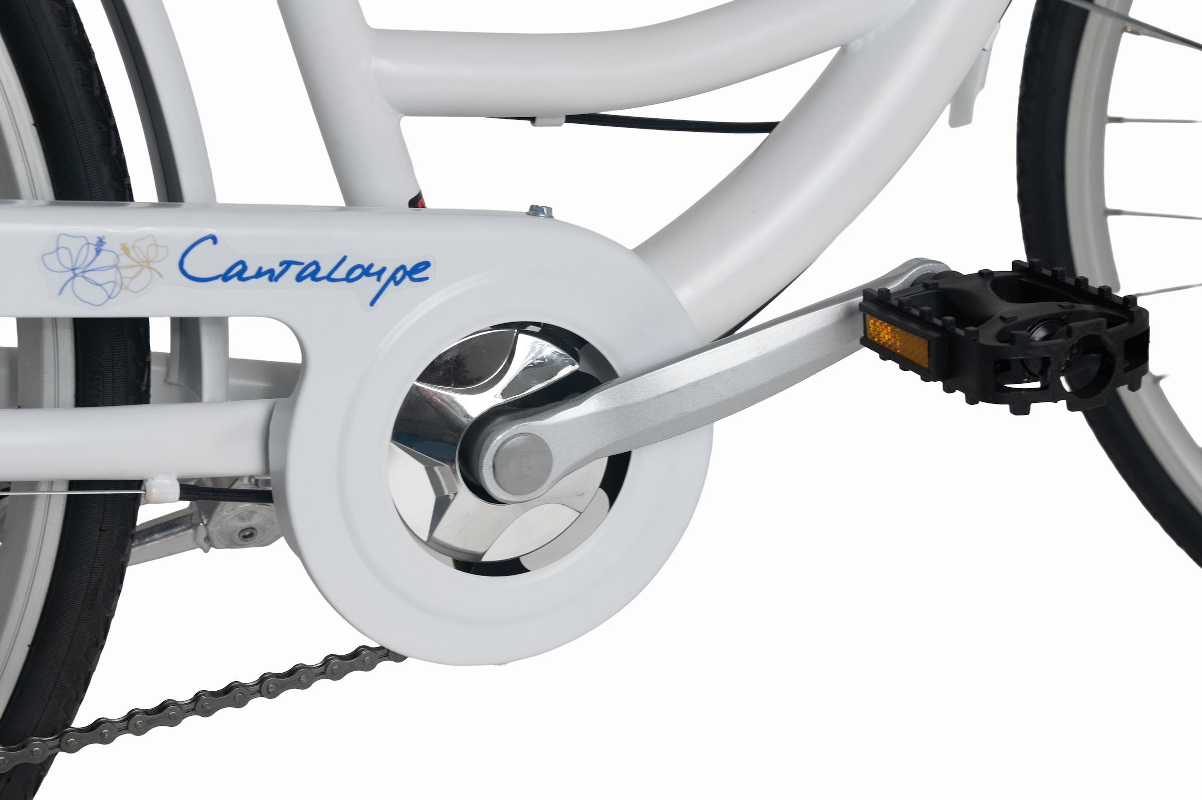 Dacapo Cityrad »DaCapo Citybike 28'' Cantaloupe weiß-blau mit Korb RH 48 cm« 6 Gang Shimano Tourney Schaltwerk Kettenschaltung