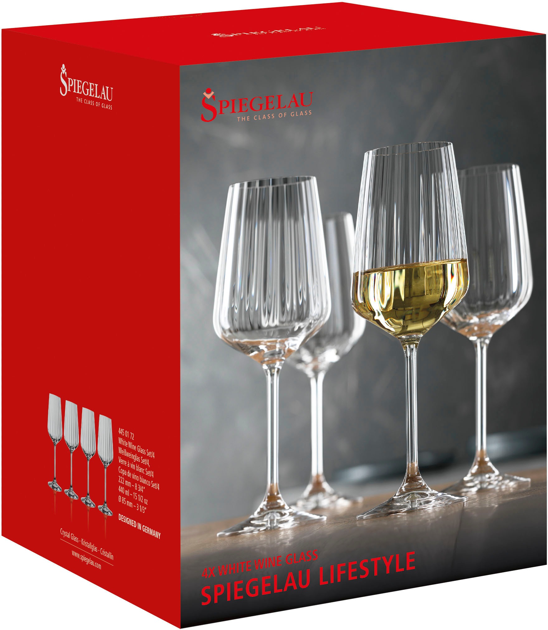 SPIEGELAU Weißweinglas »LifeStyle«, (Set, 4 tlg., Set bestehend aus 4 Gläsern), 440 ml, 4-teilig