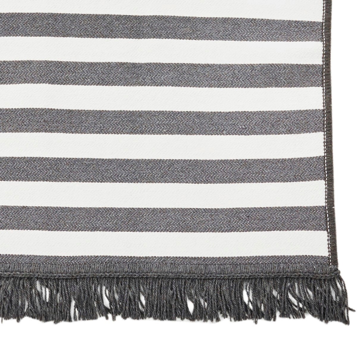 done.® Teppich »OUTSIDE«, rechteckig, 10 mm Höhe, Flachgewebe, gestreift, mit Fransen, In- und Outdoor geeignet