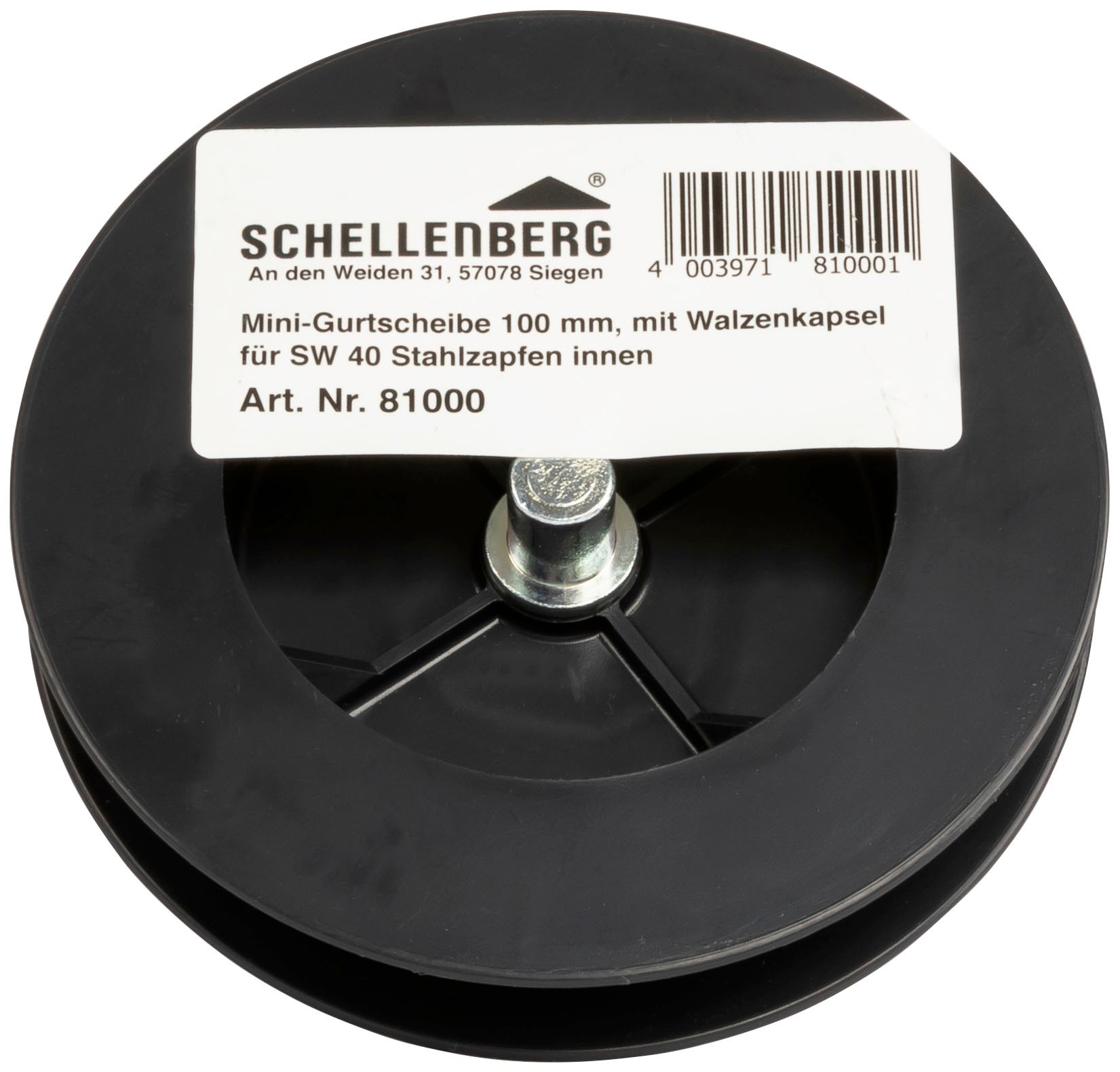 SCHELLENBERG Rollladen-Gurtscheibe »Mini für 14 mm Gurtbreite und 40 mm Achtkantwelle«, passendes Rollladenkasten-Zubehör, Durchmesser der Scheibe 10 cm