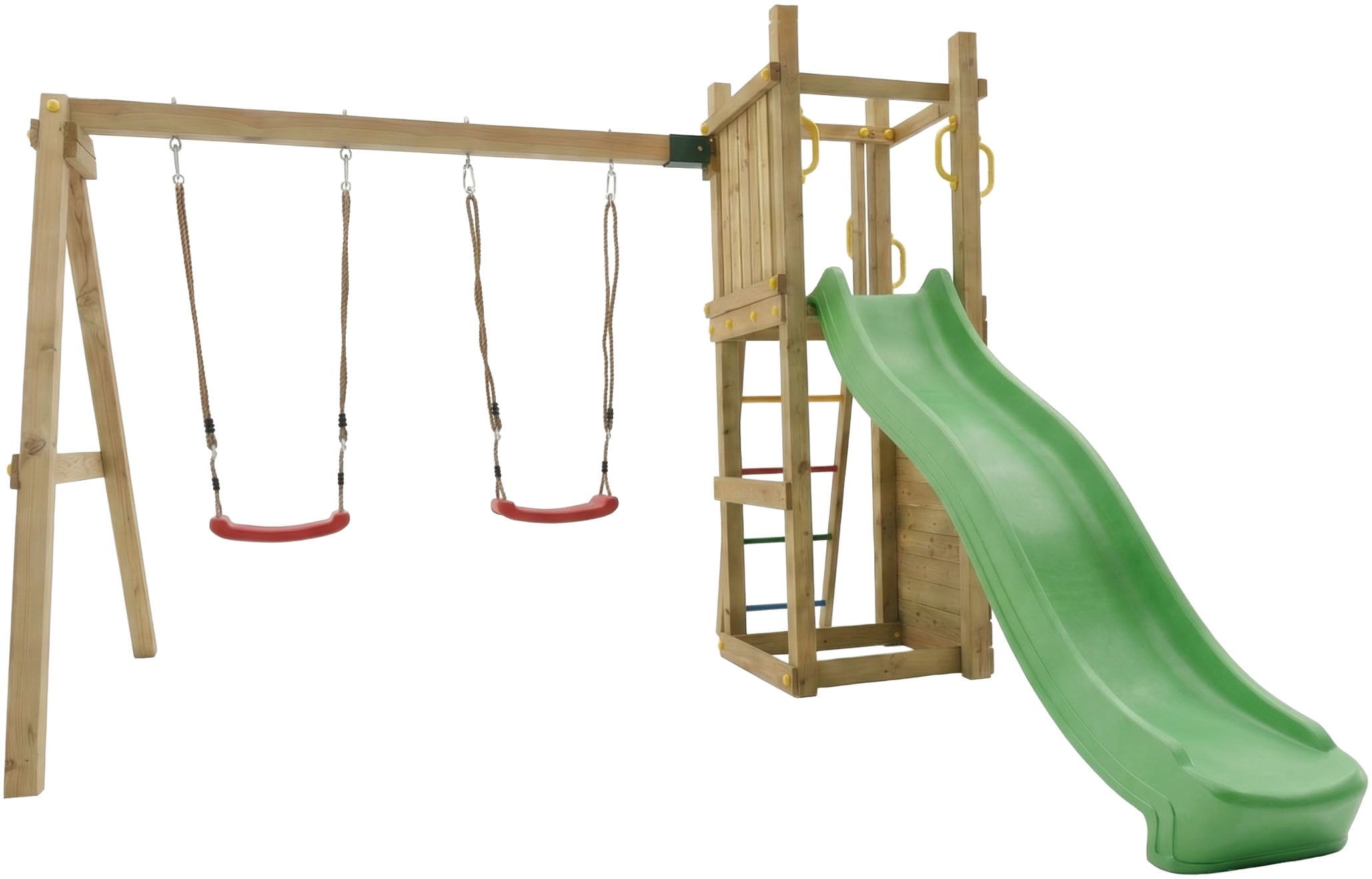 FUNGOO Spielturm »FUNNY3 mit Doppelschaukel« mit Schaukel & Rutsche