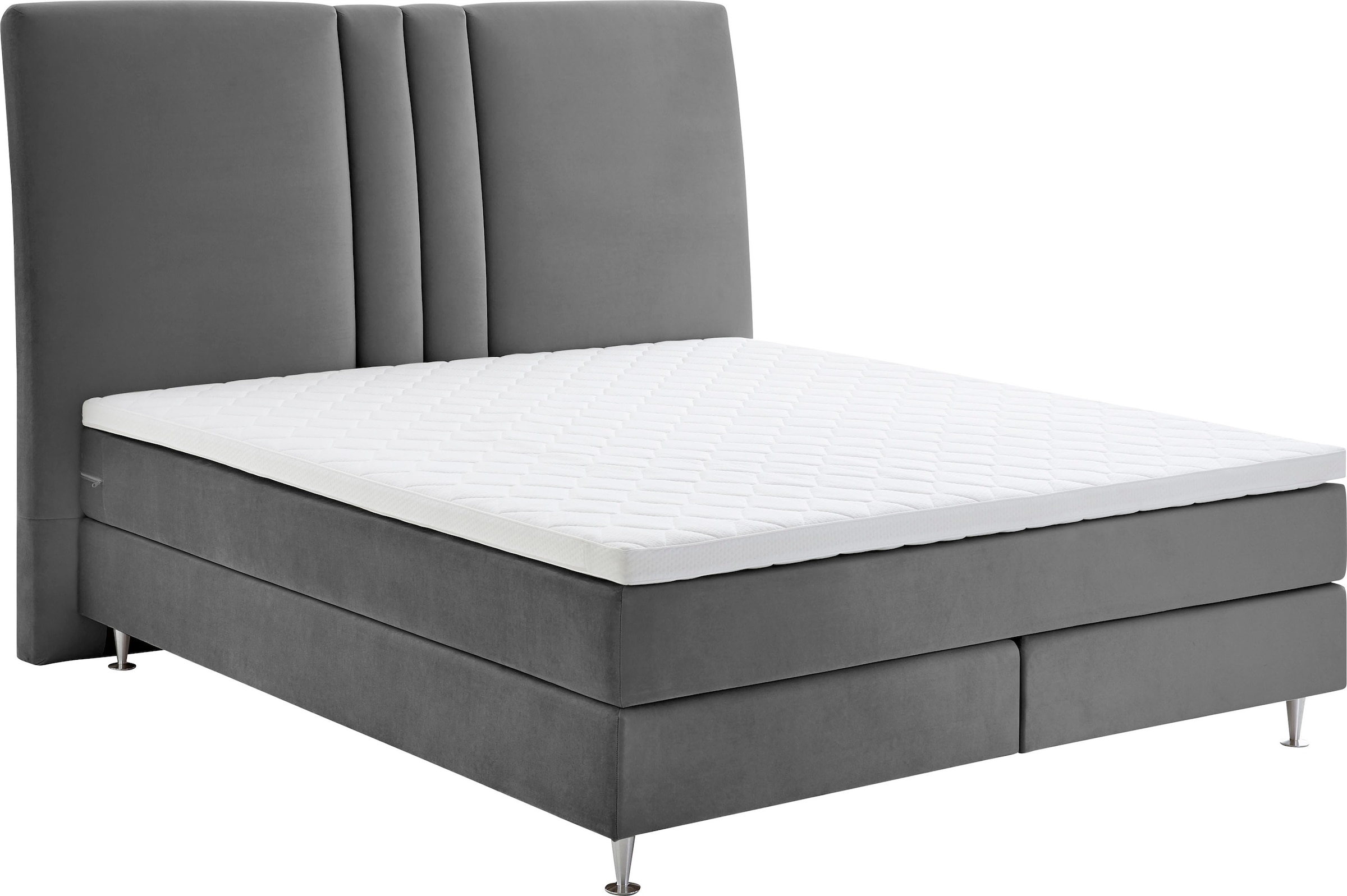 ATLANTIC home collection Boxspringbett »Rita« mit Topper und hohen Kopfteil