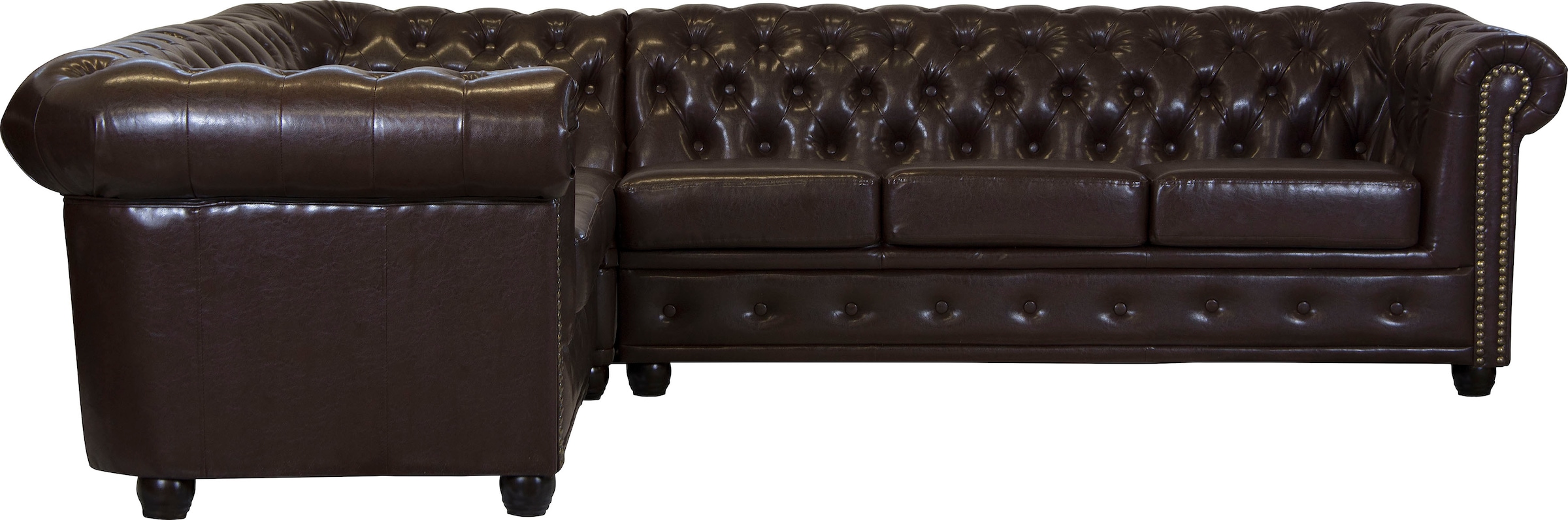 Home affaire Chesterfield-Sofa »Rysum L-Form«, Chesterfield-Optik, langer Schenkel links oder rechts
