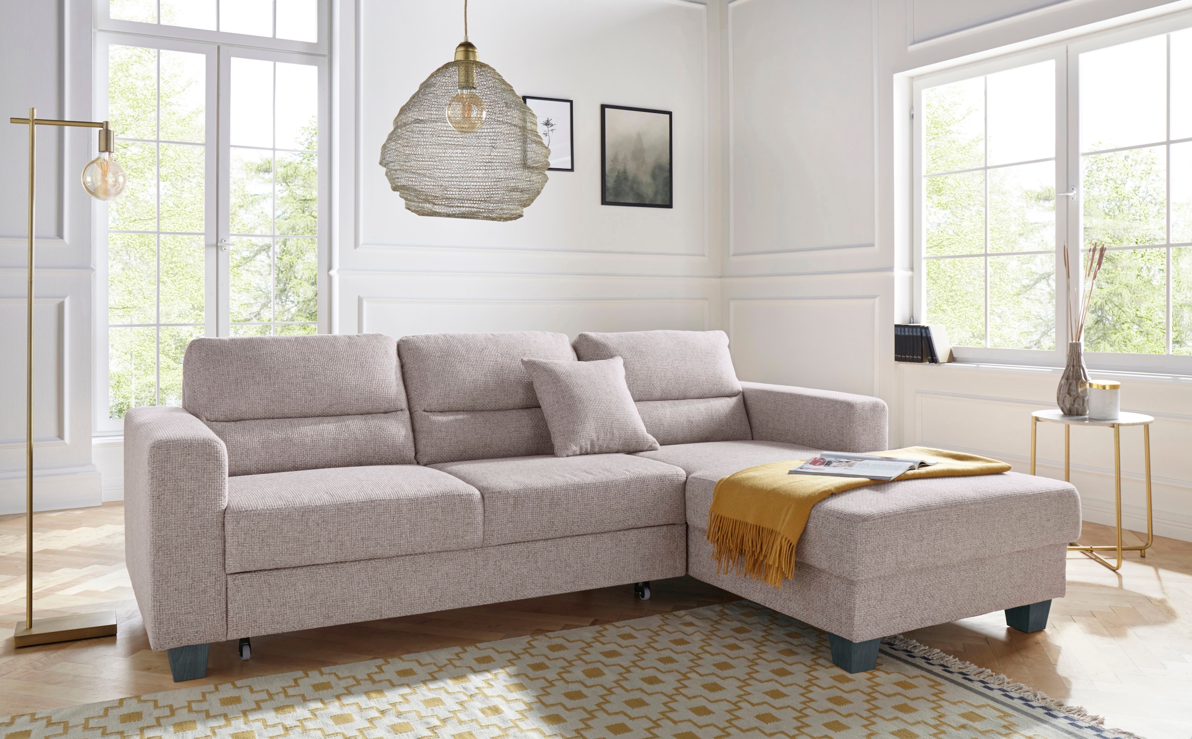 TRENDMANUFAKTUR Ecksofa »Chamber, zeitlos und modern, hoher Sitzkomfort, L- günstig online kaufen