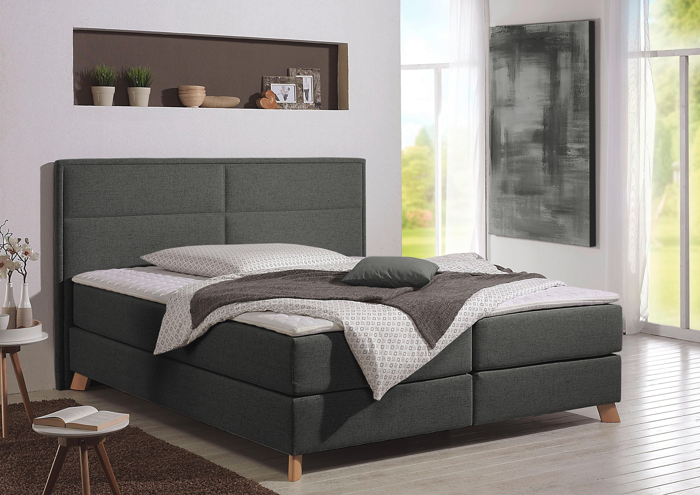 Home affaire Boxspringbett »Caria«, in 5 Breiten, 3 Matratzen-Ausführungen, günstig online kaufen