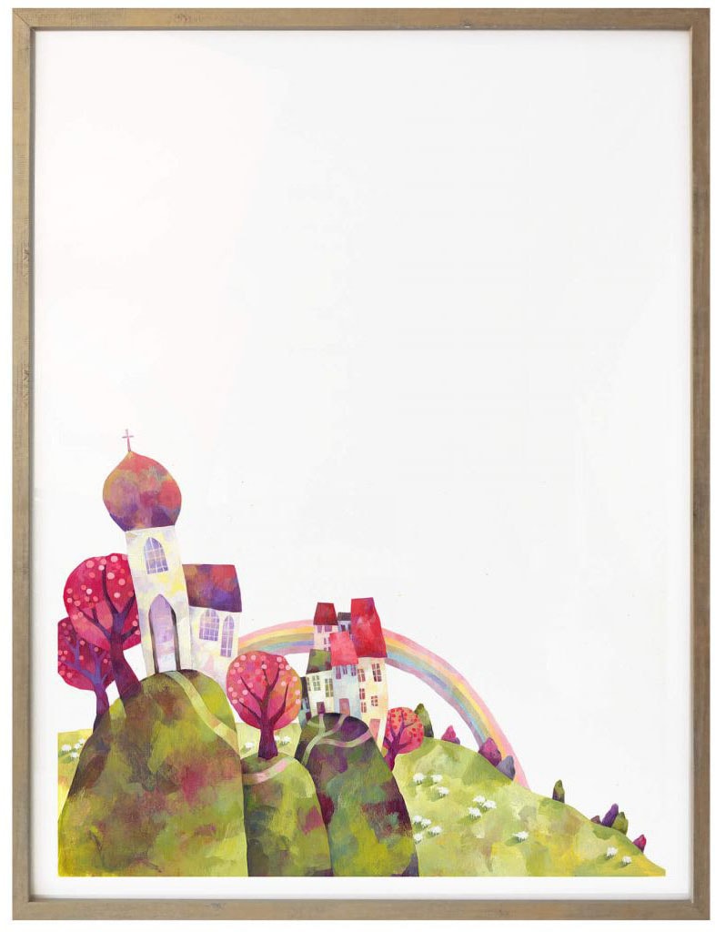(1 Wandposter Poster »Märchen bestellen Wandbilder Dorfkirche«, online Die Poster, St.), Bild, Gebäude, Wall-Art Wandbild,