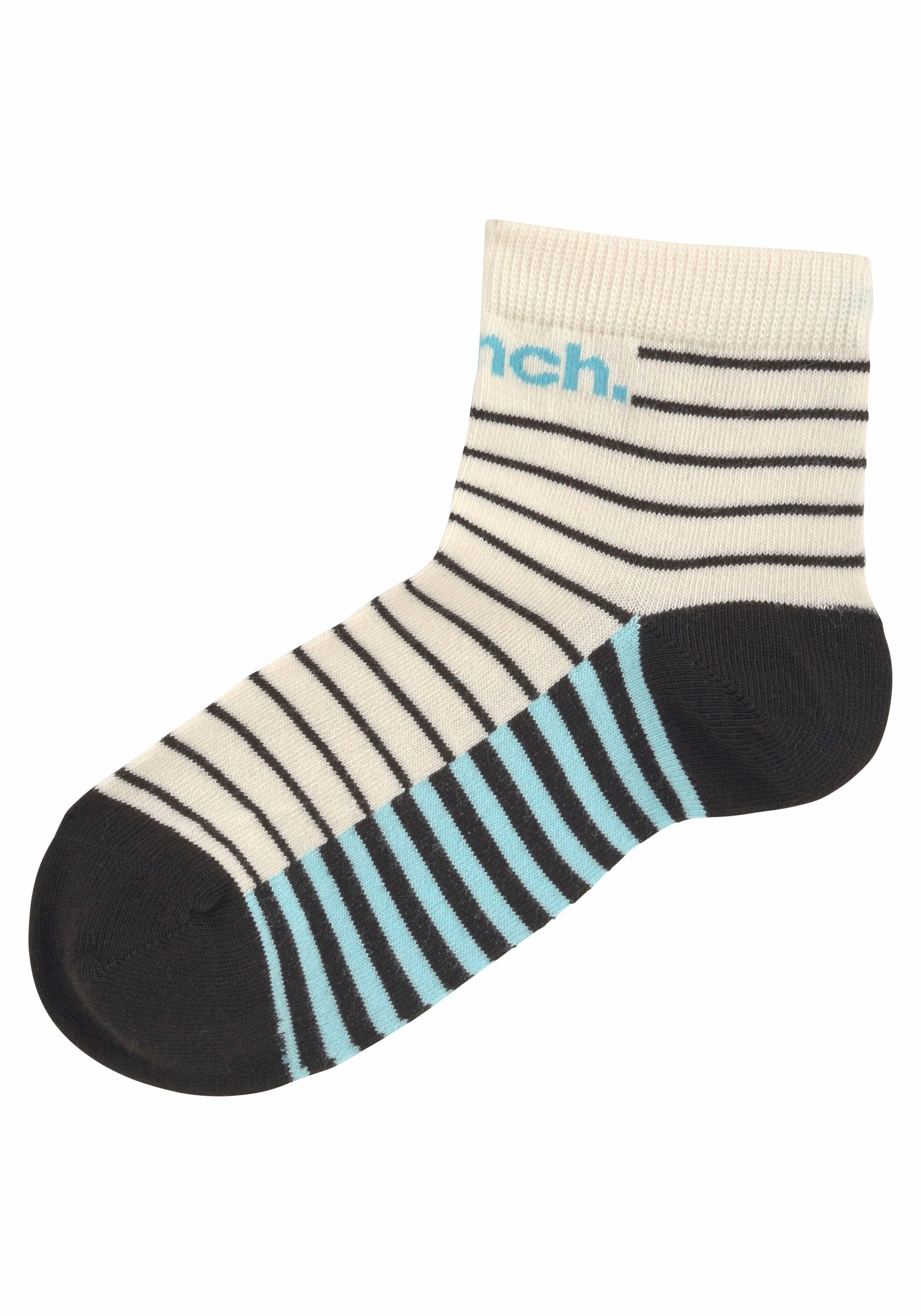 Bench. Kurzsocken, (Set, 5 Paar), im Streifendesign