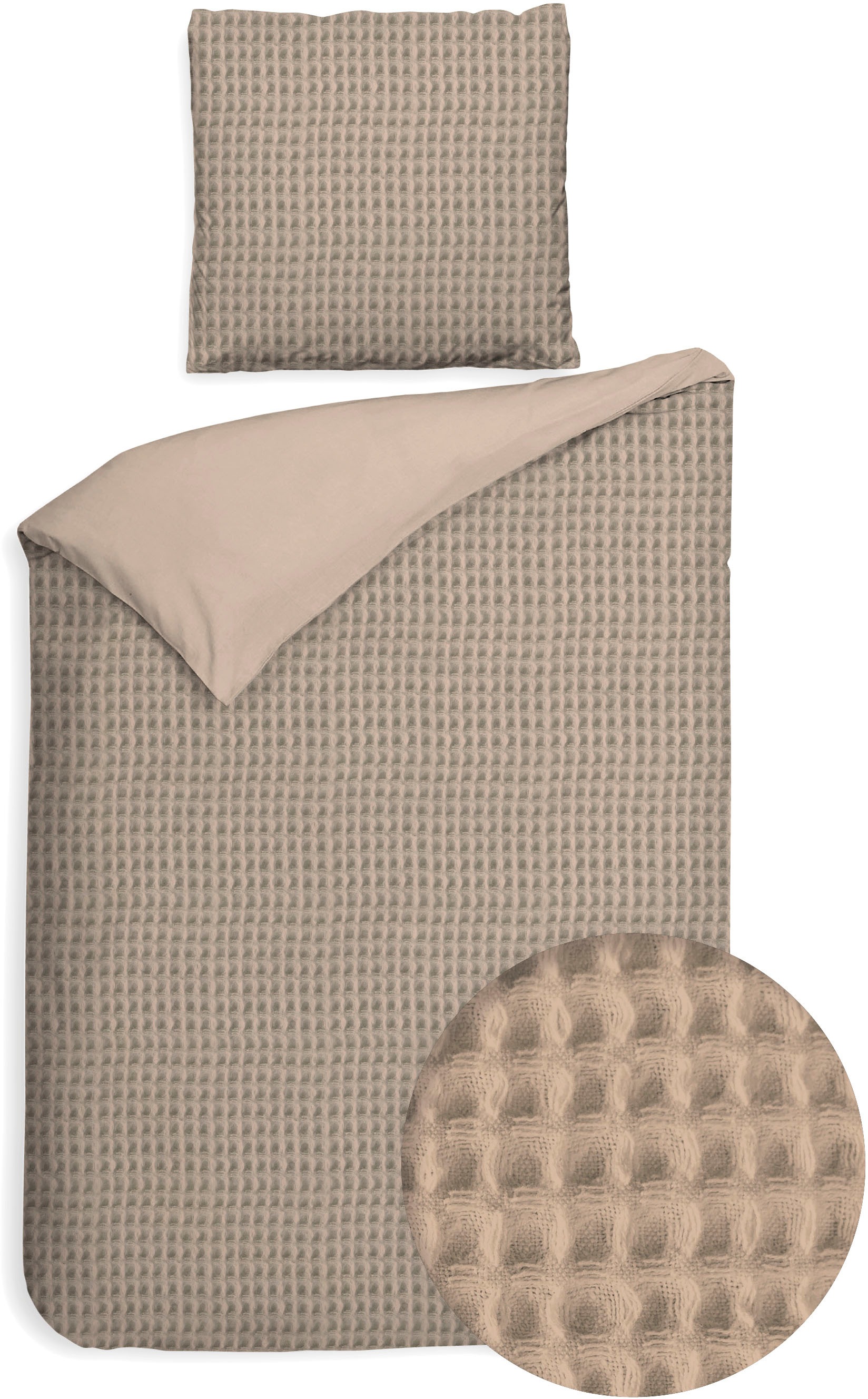 Heckett & Lane Wendebettwäsche »Vafala« 2 Stk. tlg. Waffelmuster,100% Baumw günstig online kaufen