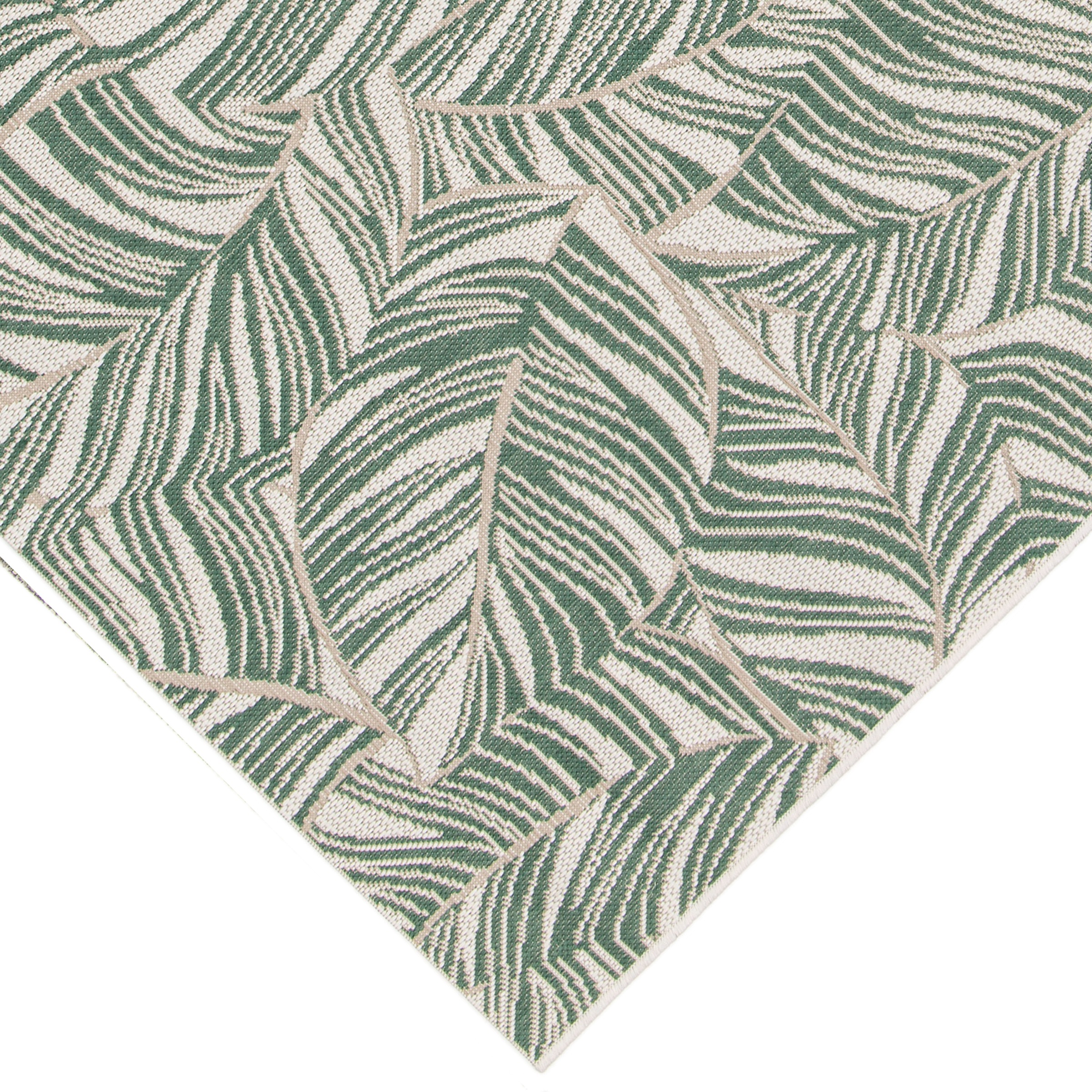 Primaflor-Ideen in Textil Teppich »Outdoorteppich PARADISE - Leaves«, rechteckig, 4 mm Höhe, Flachgewebe, Palmblätter, In- und Outdoor geeignet, wasserfest