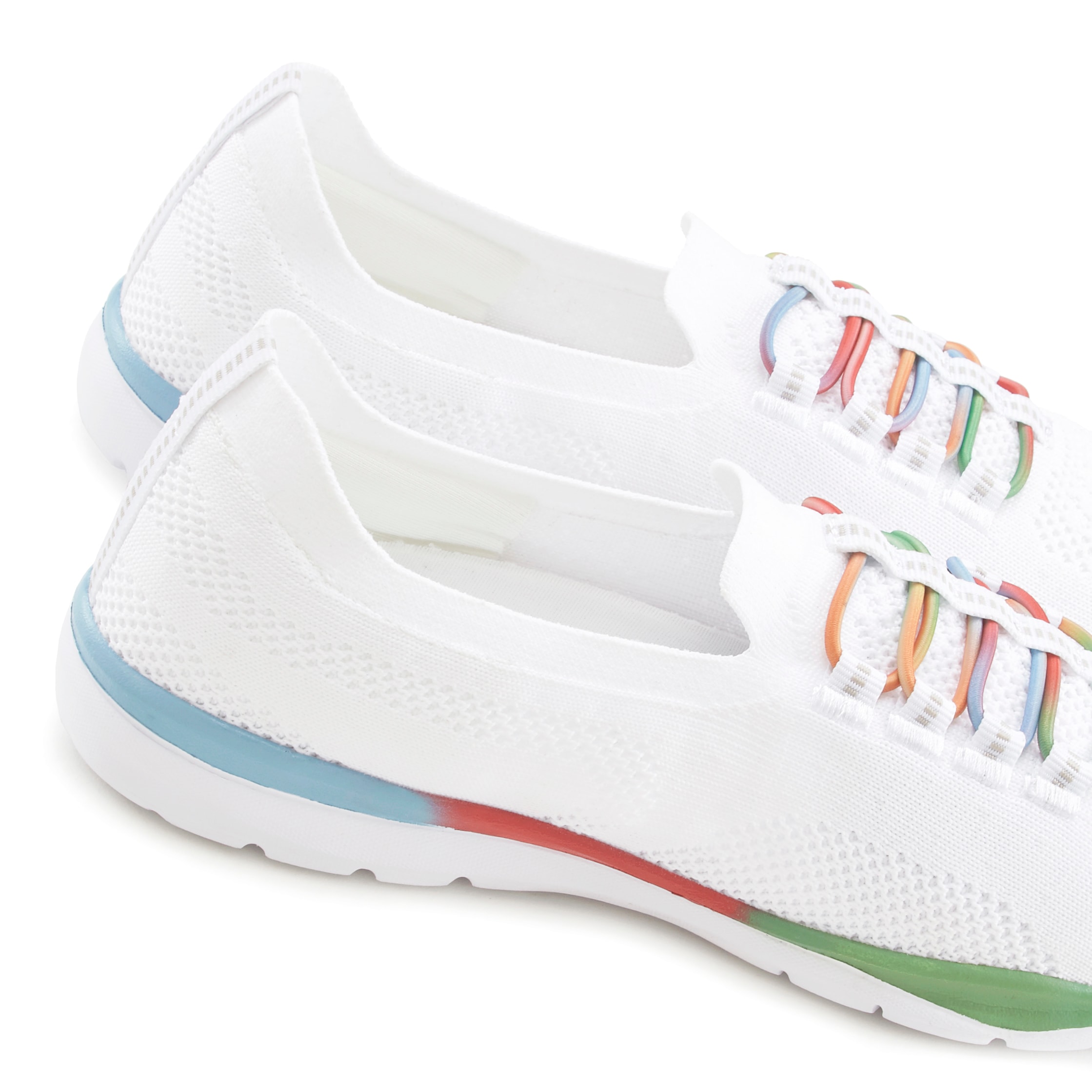 LASCANA Sneaker »Slipper, Halbschuh, leichtes Meshmaterial«, zum Reinschlüpfen mit elastischen Schnürbändern VEGAN