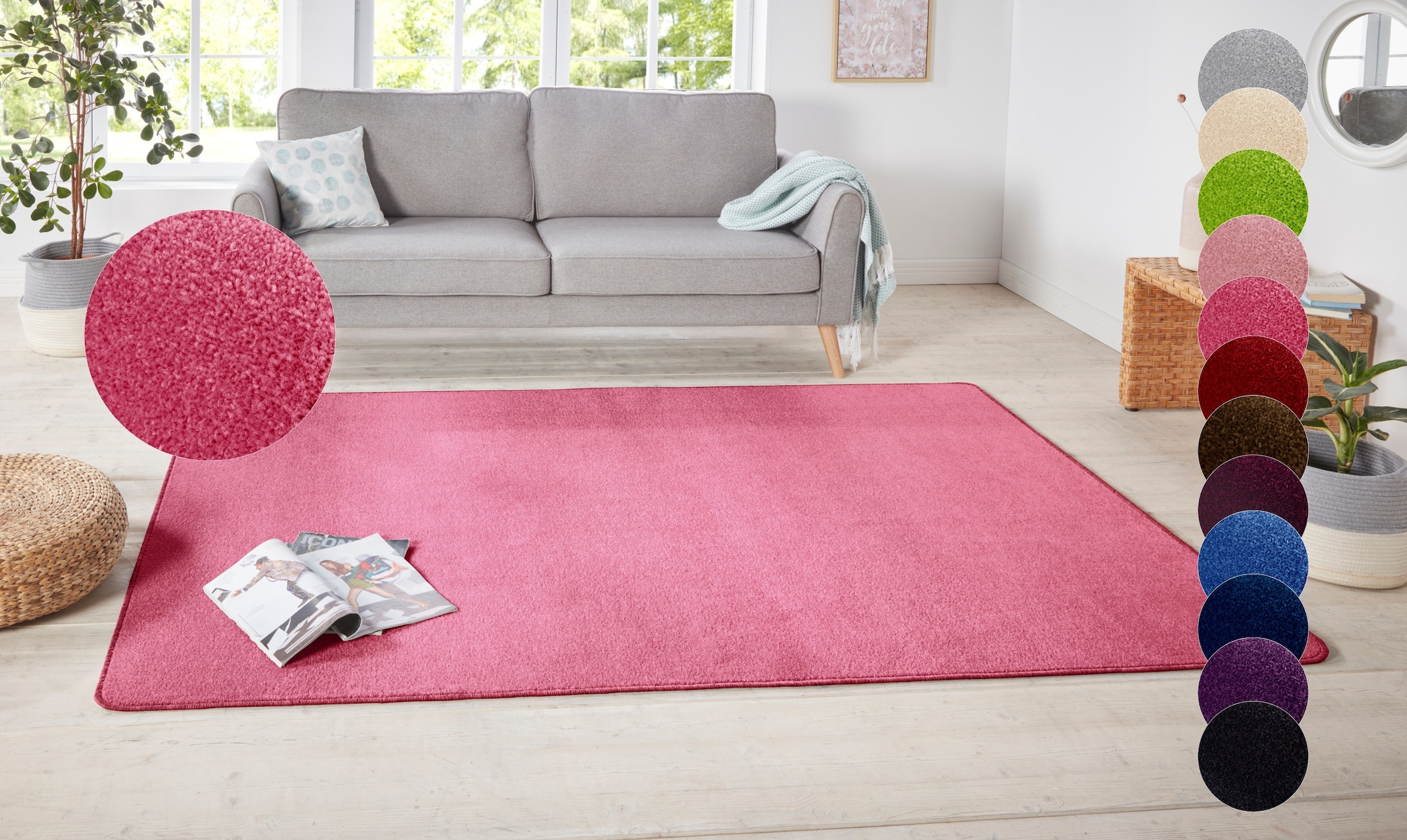 HANSE Home Teppich »Shashi« rechteckig 8,5 mm Höhe Kurzflor, Unifarben, Läu günstig online kaufen