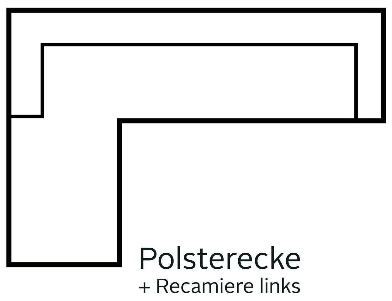 INOSIGN Ecksofa »Vale L-Form«, incl. Couchtisch, Steppung im Sitzbereich, Federkern