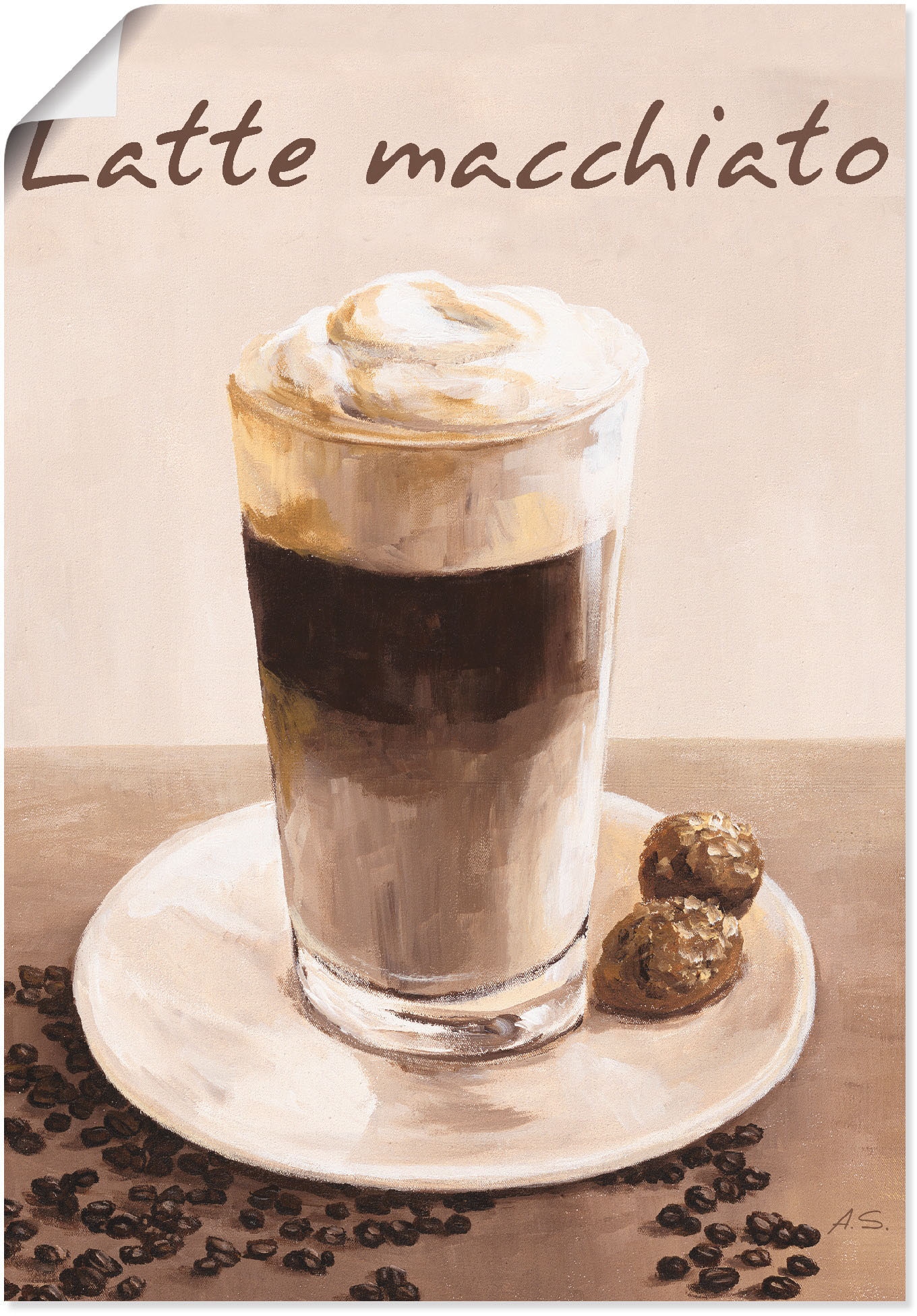 Artland Wandbild »Latte Macchiato - Kaffee«, Kaffee Bilder, (1 St.), als Poster, Wandaufkleber in verschied. Größen