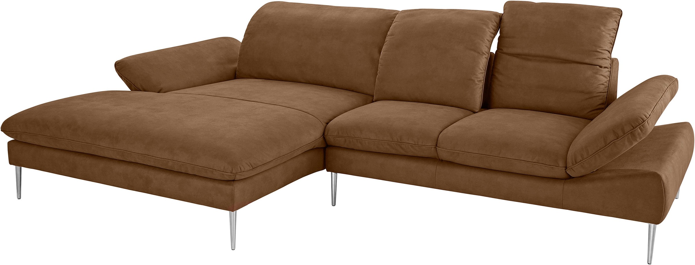 W.SCHILLIG Ecksofa »enjoy&MORE, Designsofa, elegant und bequem, L-Form«, mit Sitztiefenverstellung, Füße Chrom glänzend, Breite 310 cm