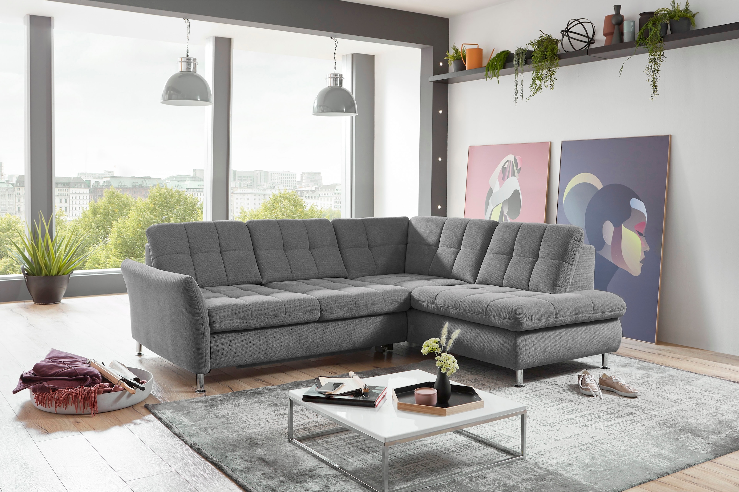Die PlanBar Ecksofa "MP-IN20016 L-Form mit Kaltschaum-Polsterung", wahlweis günstig online kaufen