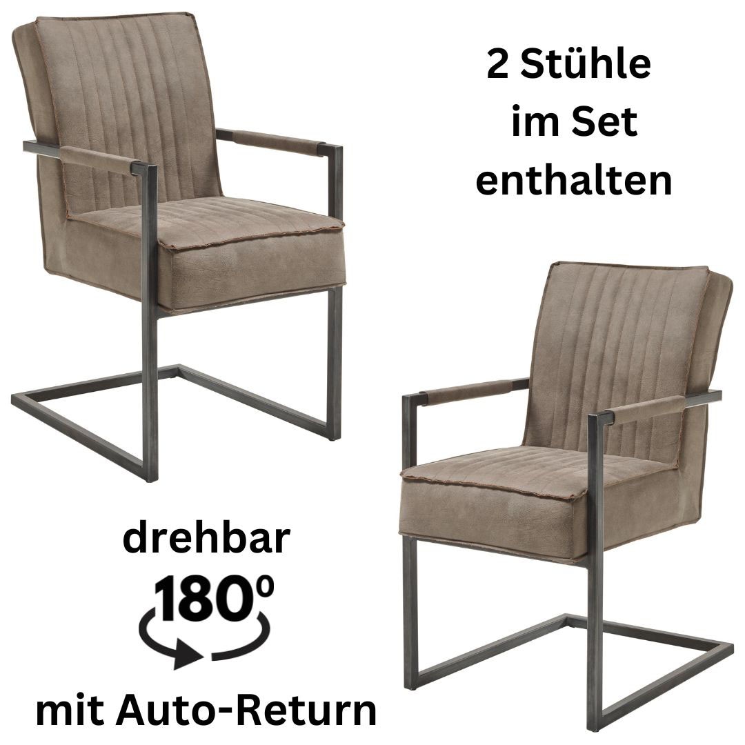 Stolkom Freischwinger »Linda«, (Set), 2 St., Microfaser, Federkern im Sitz