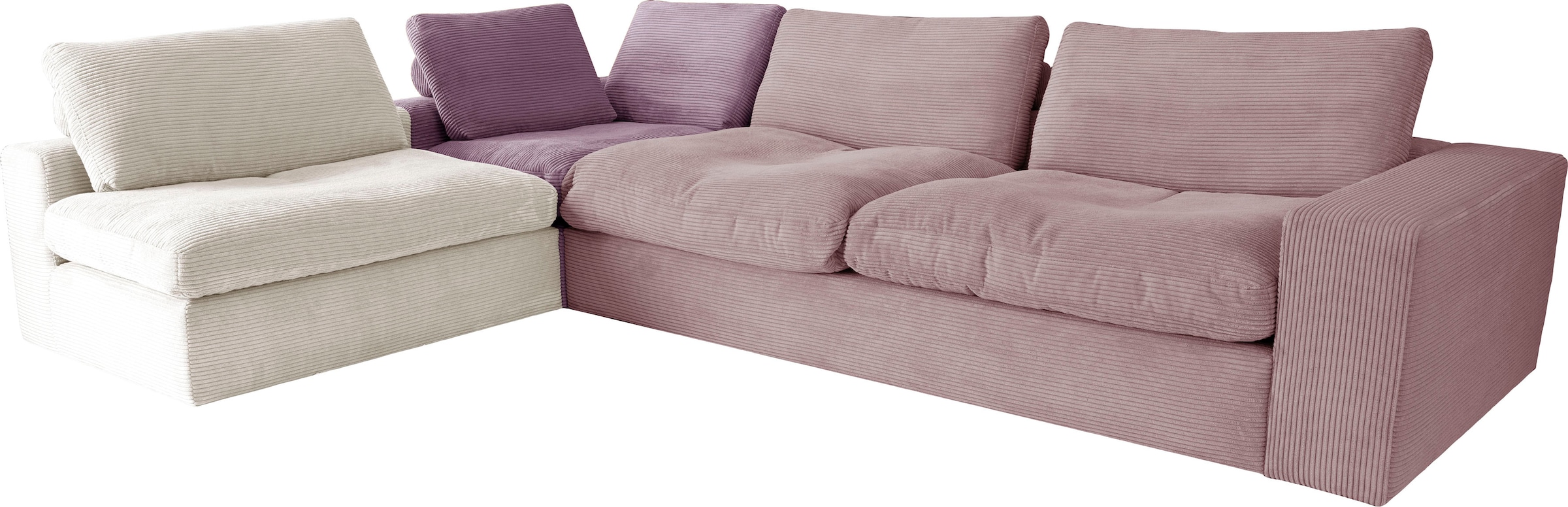 alina Ecksofa »Sandy«, mit losen Sitz und Rückenkissen, in modernem Cordstoff