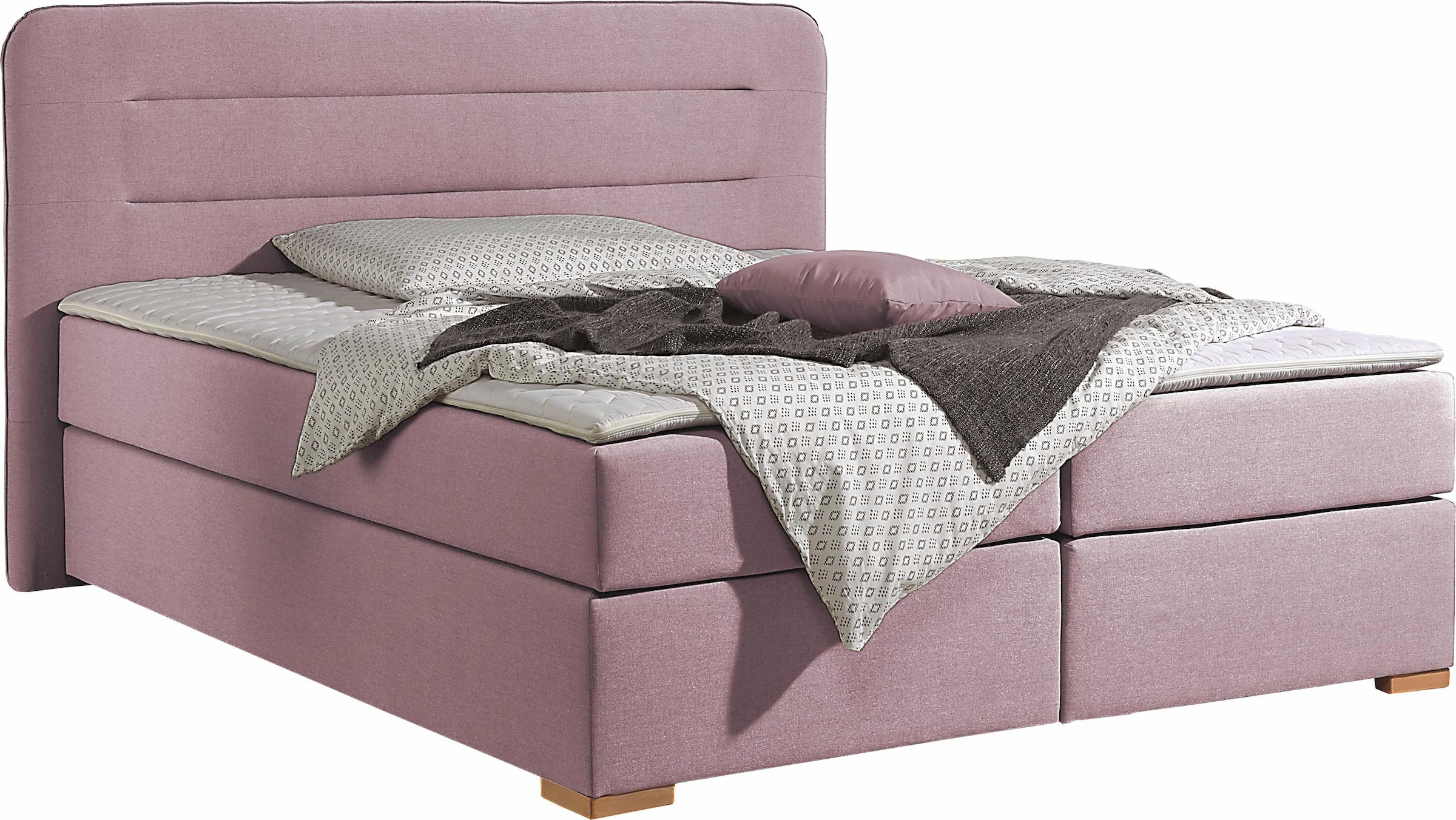 Home affaire Boxspringbett »Manchester« 5 Breiten, 3 Ausführungen, 2 Härtegraden, Topper, Steppung