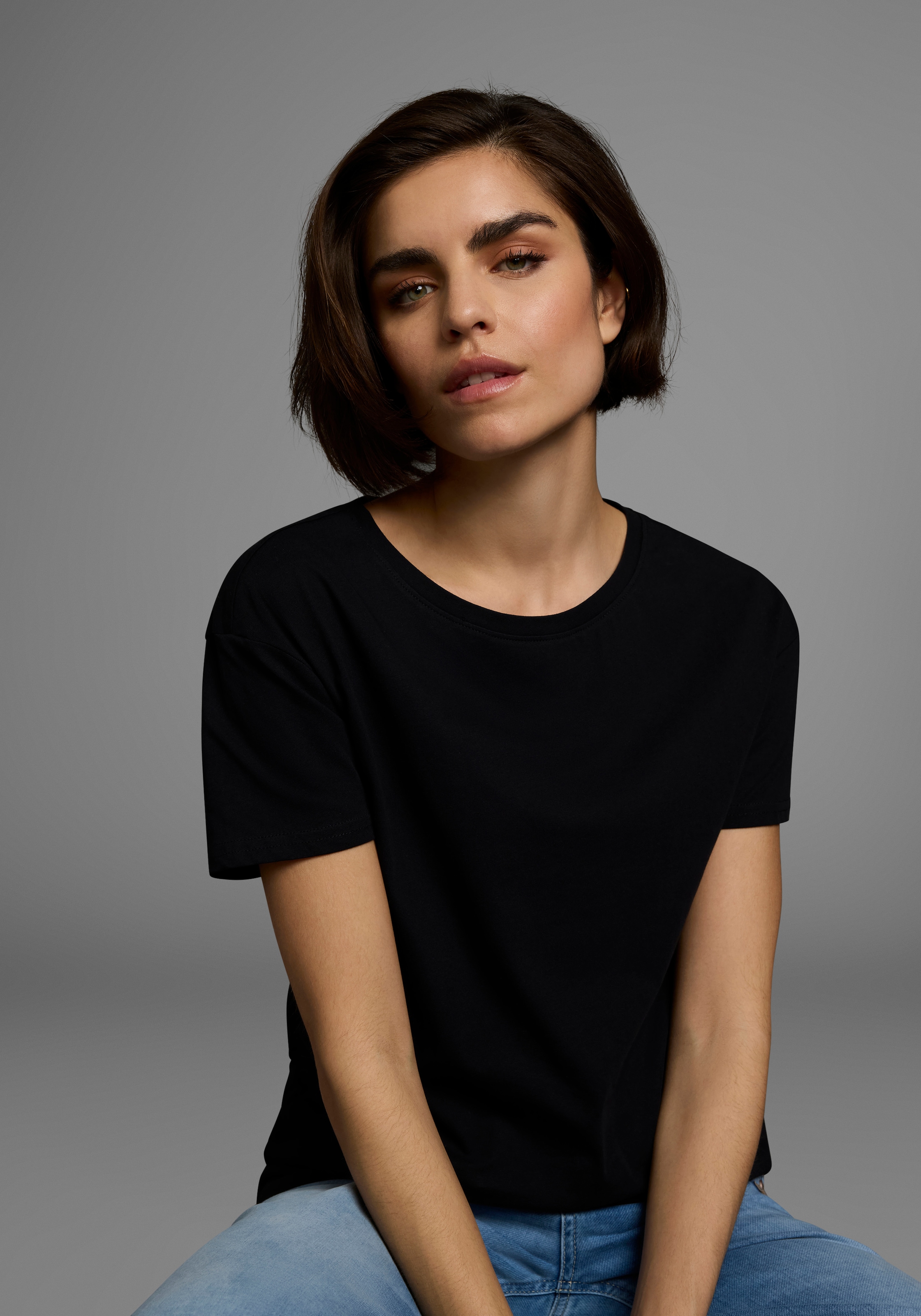 AJC T-Shirt oversize Passform,  Basic,  aus Baumwolle